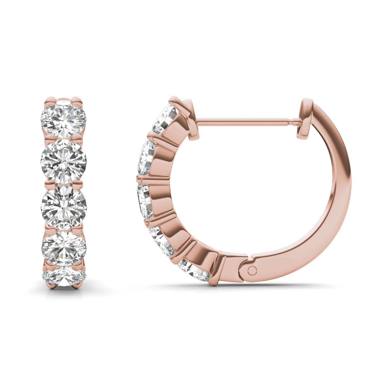 1.60 CTW DEW Round Forever One™ Moissanite Mini Hoop Earrings