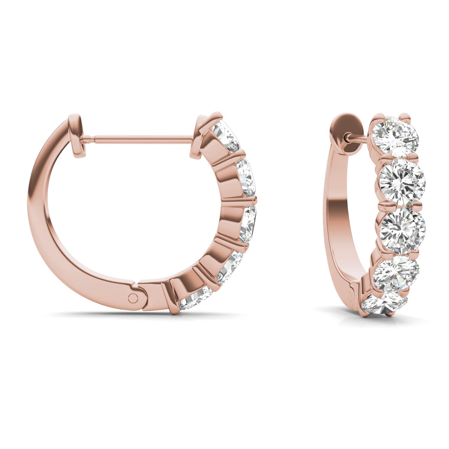 1.60 CTW DEW Round Forever One™ Moissanite Mini Hoop Earrings