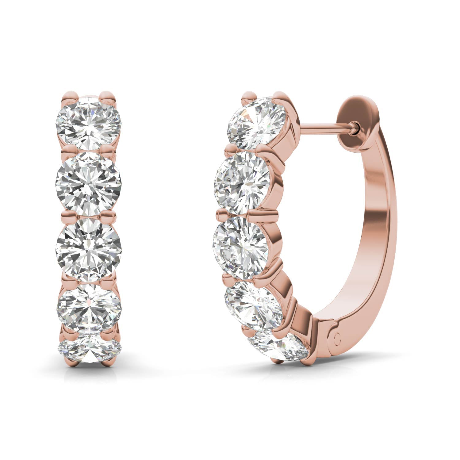 1.60 CTW DEW Round Forever One™ Moissanite Mini Hoop Earrings