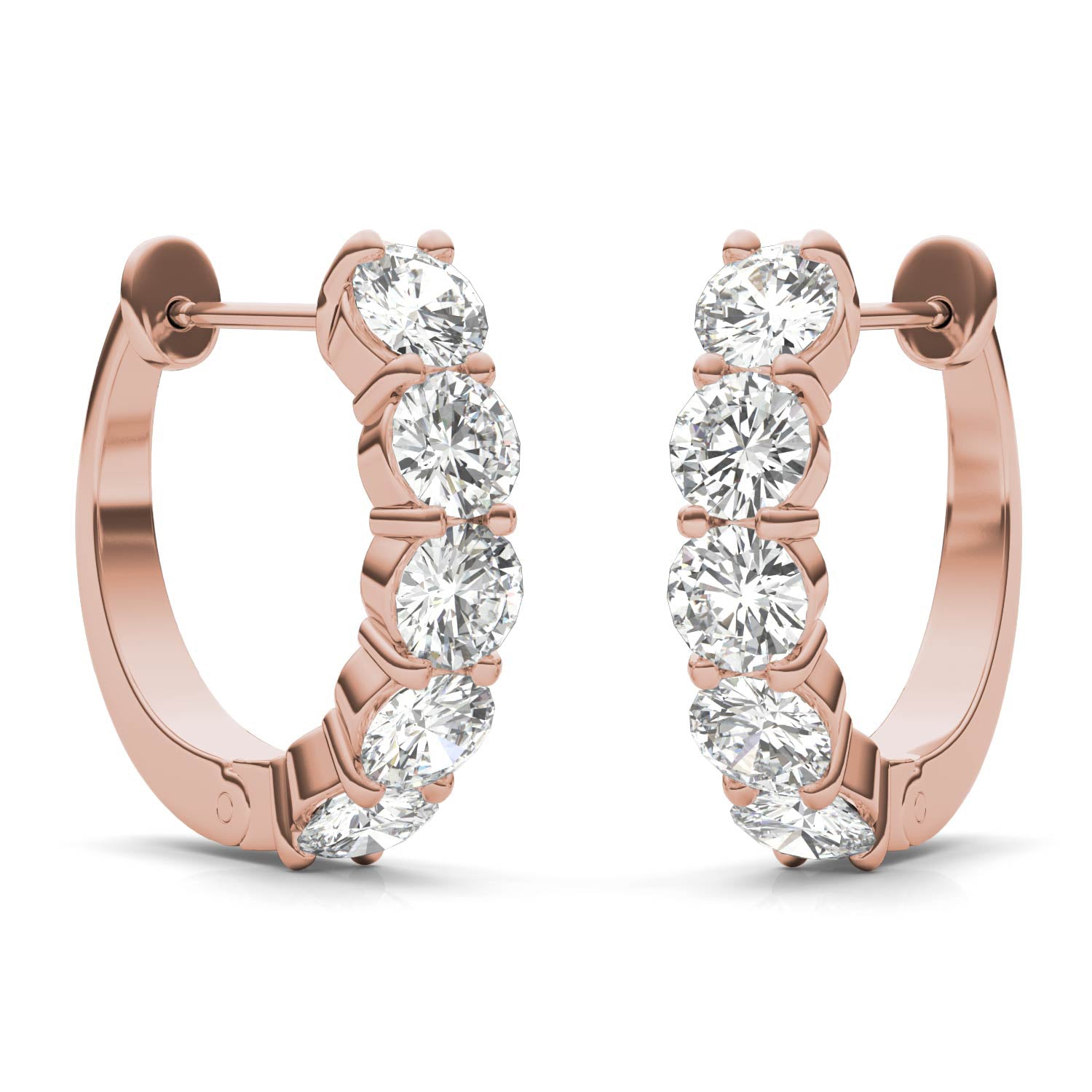 1.60 CTW DEW Round Forever One™ Moissanite Mini Hoop Earrings