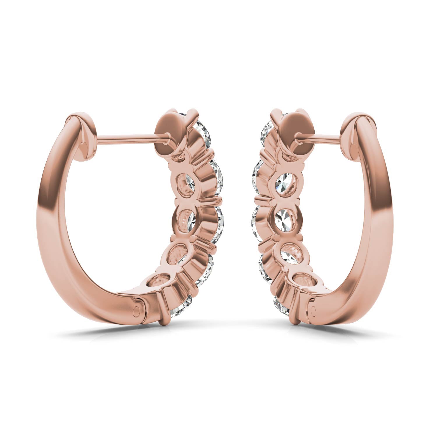 1.60 CTW DEW Round Forever One™ Moissanite Mini Hoop Earrings