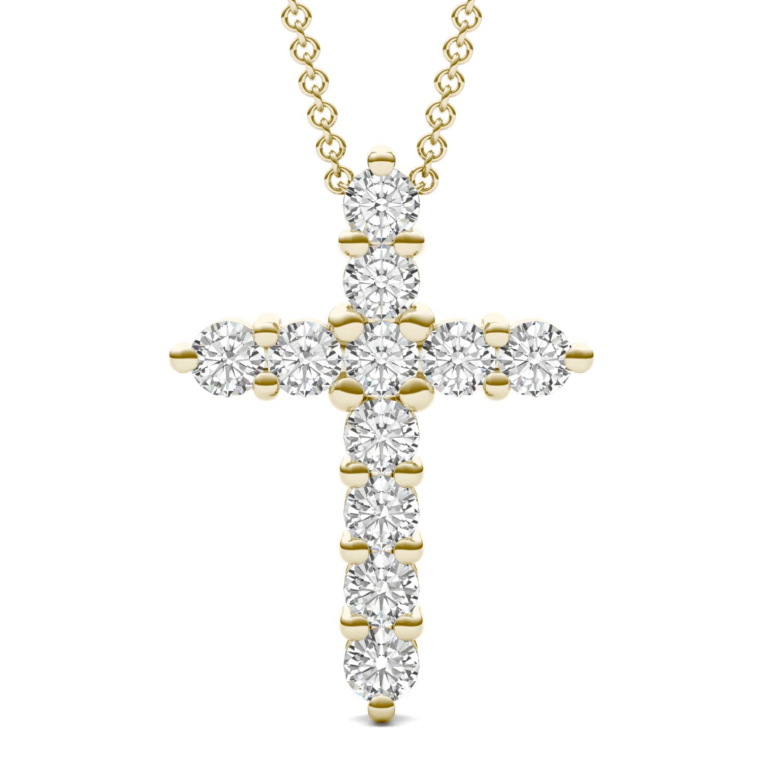 1.10 CTW DEW Round Forever One™ Moissanite Cross Necklace