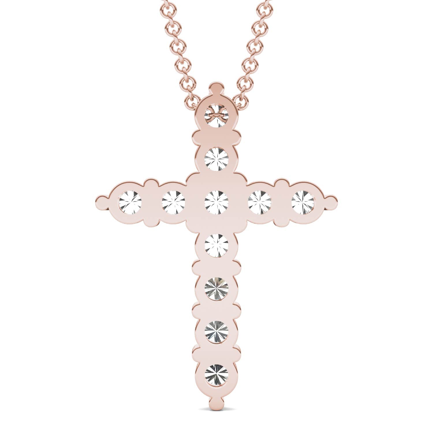 1.10 CTW DEW Round Forever One™ Moissanite Cross Necklace