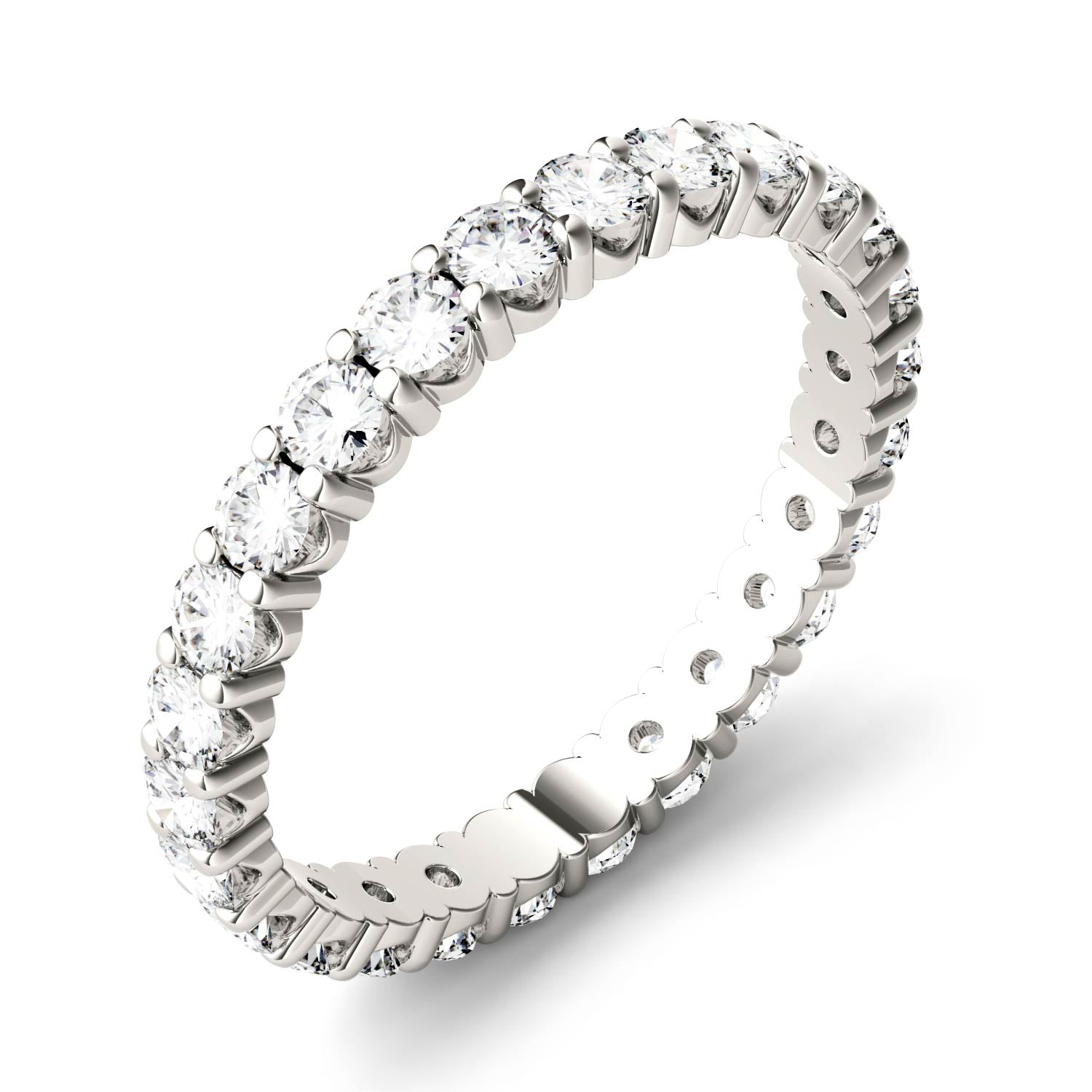 1.08 CTW DEW Round Forever One™ Moissanite Prong Set Eternity Band Ring