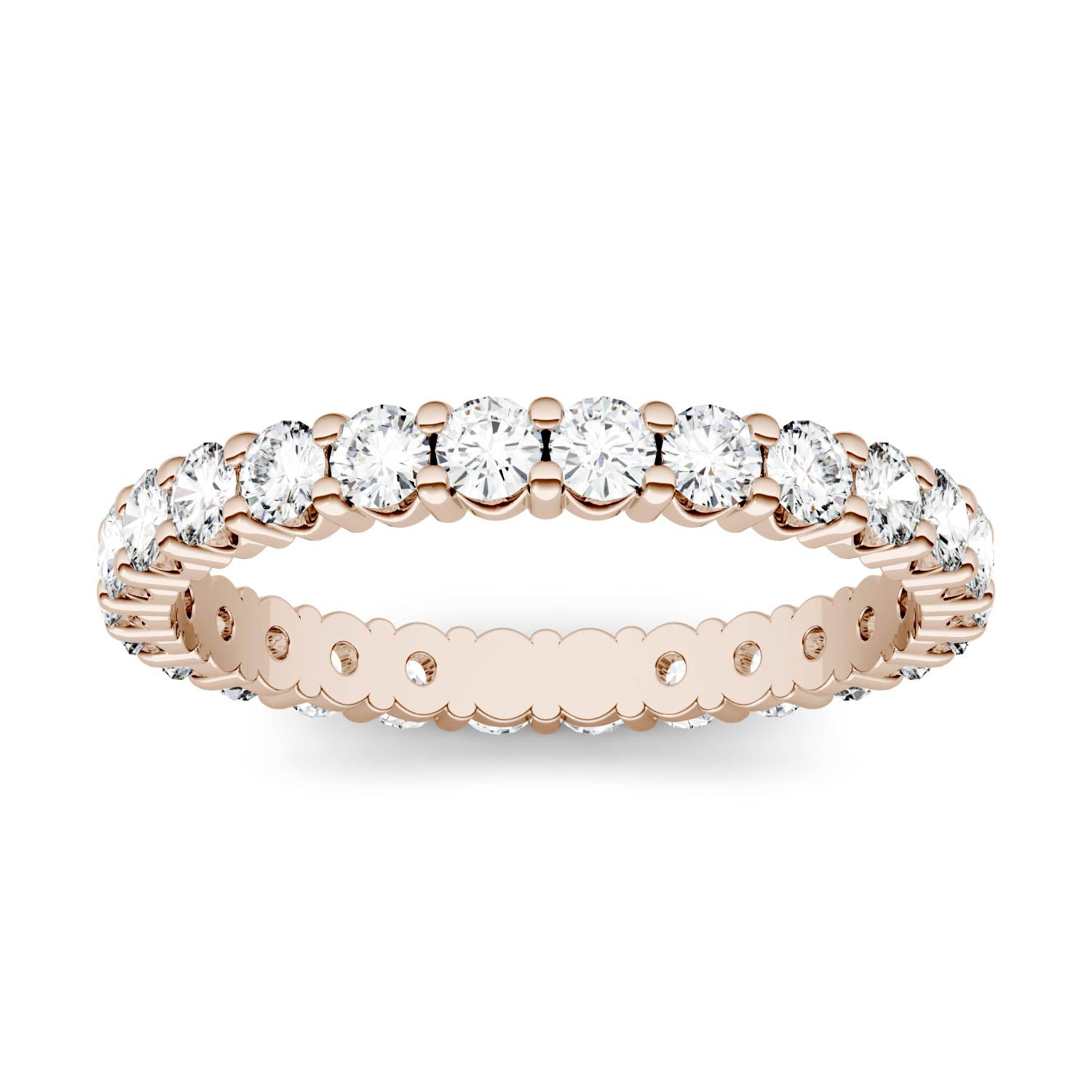 1.08 CTW DEW Round Forever One™ Moissanite Prong Set Eternity Band Ring