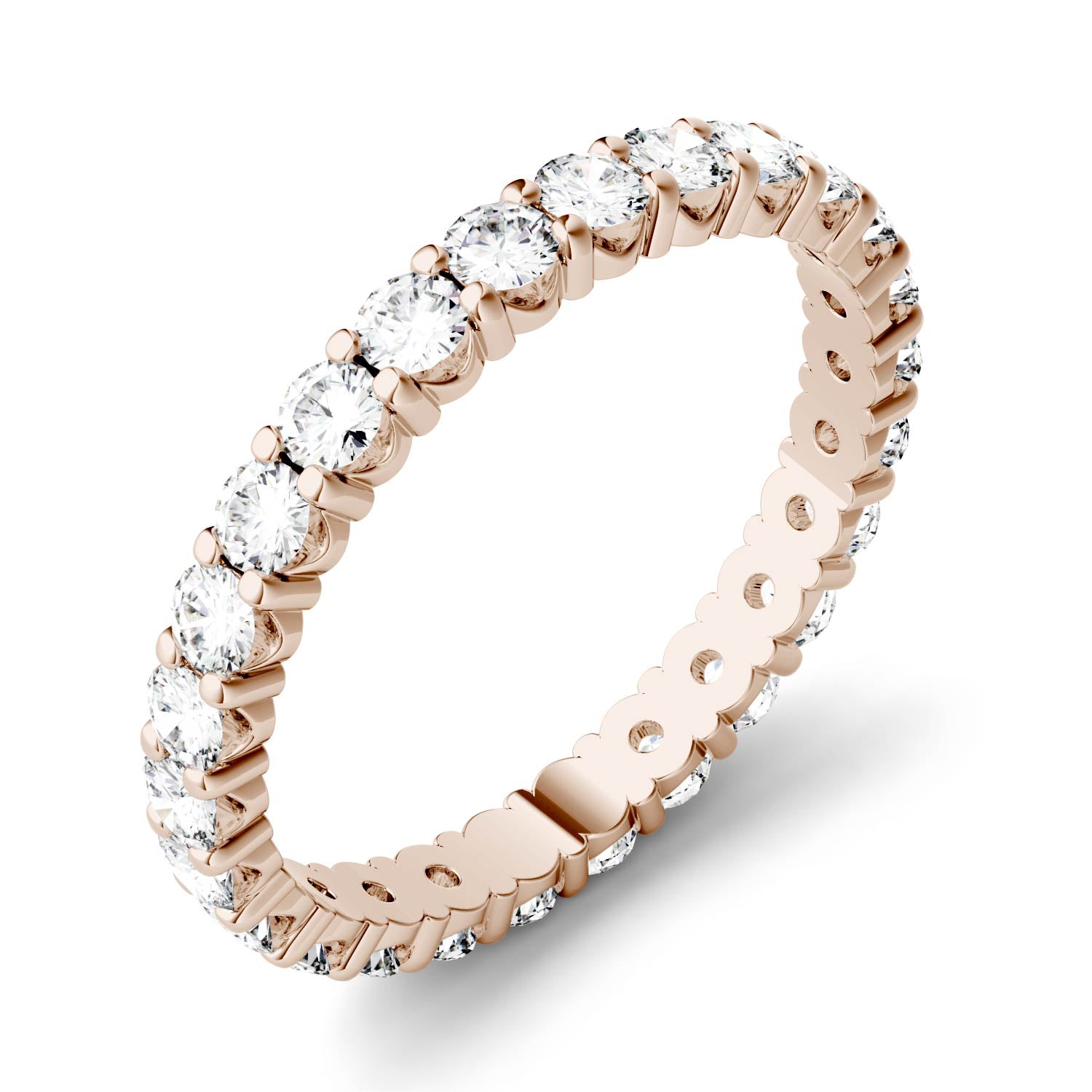 1.08 CTW DEW Round Forever One™ Moissanite Prong Set Eternity Band Ring