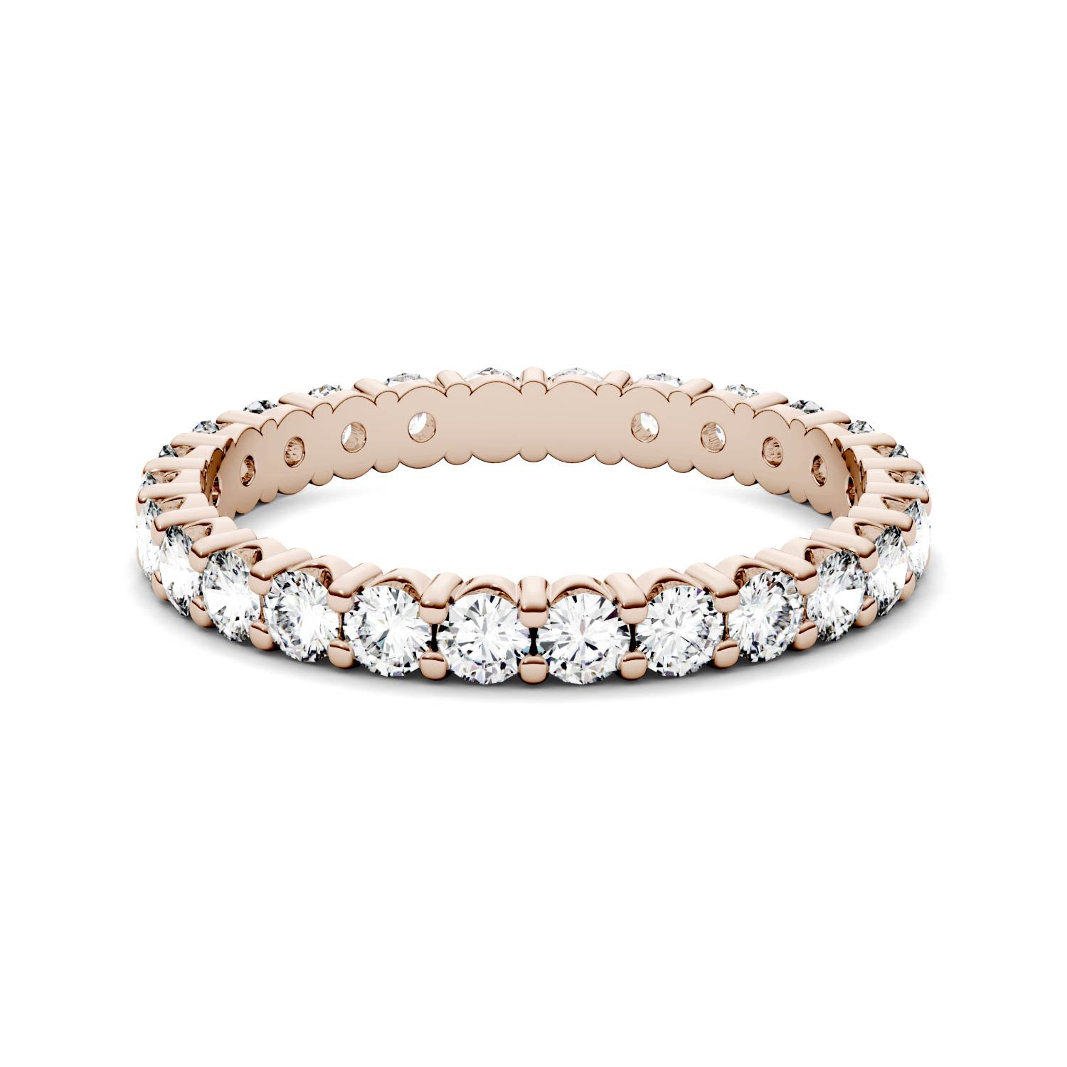 1.08 CTW DEW Round Forever One™ Moissanite Prong Set Eternity Band Ring