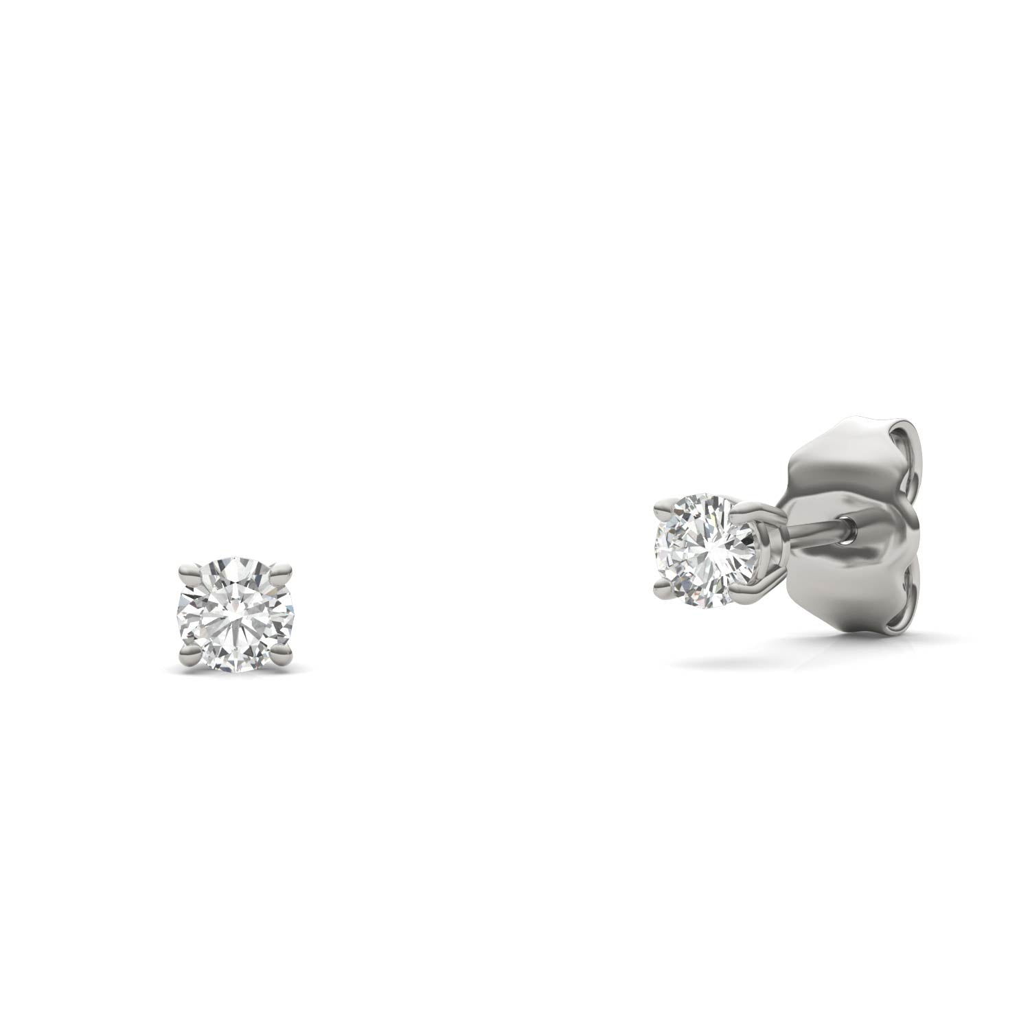 0.20 CTW DEW Round Forever One™ Moissanite Four Prong Stud Earrings