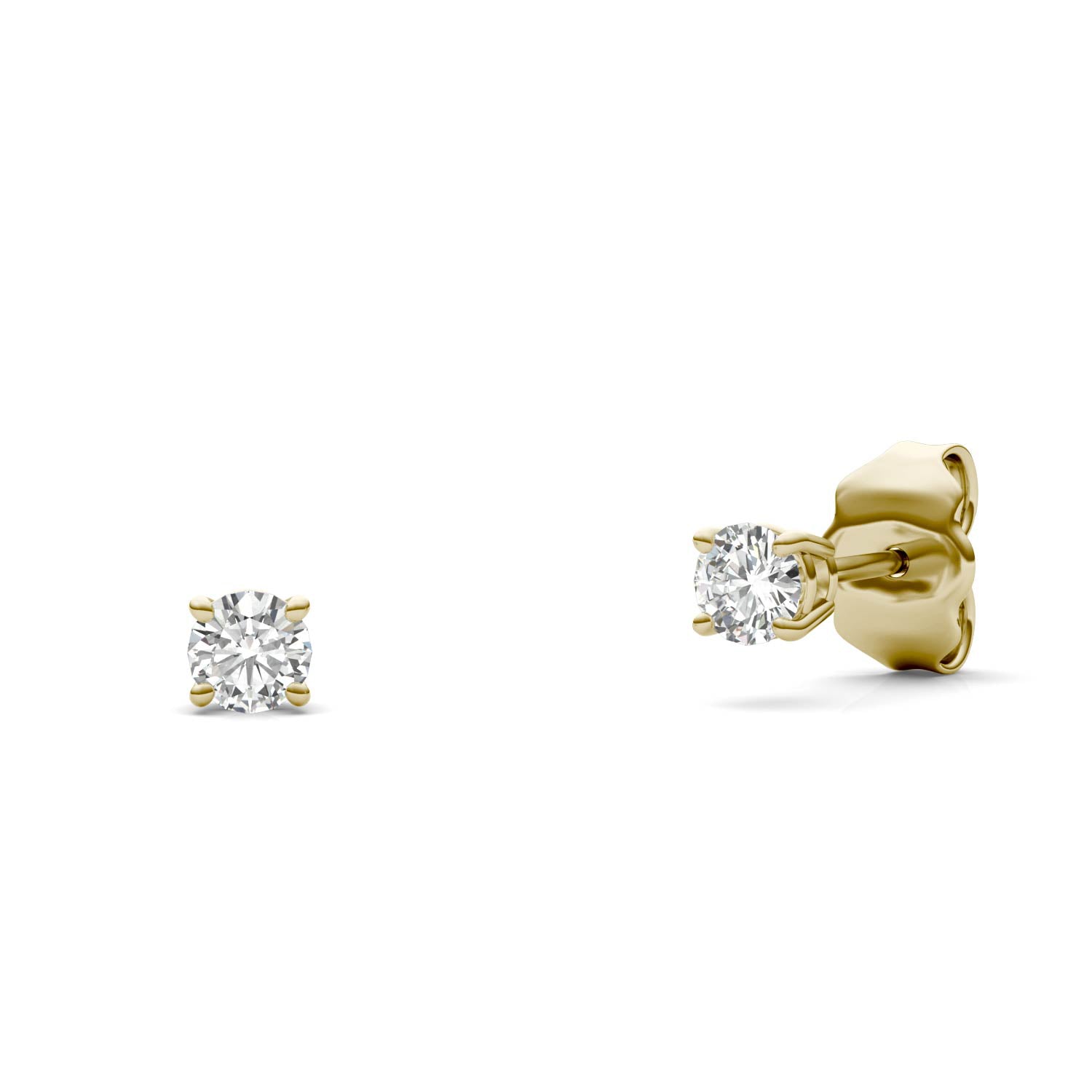 0.20 CTW DEW Round Forever One™ Moissanite Four Prong Stud Earrings