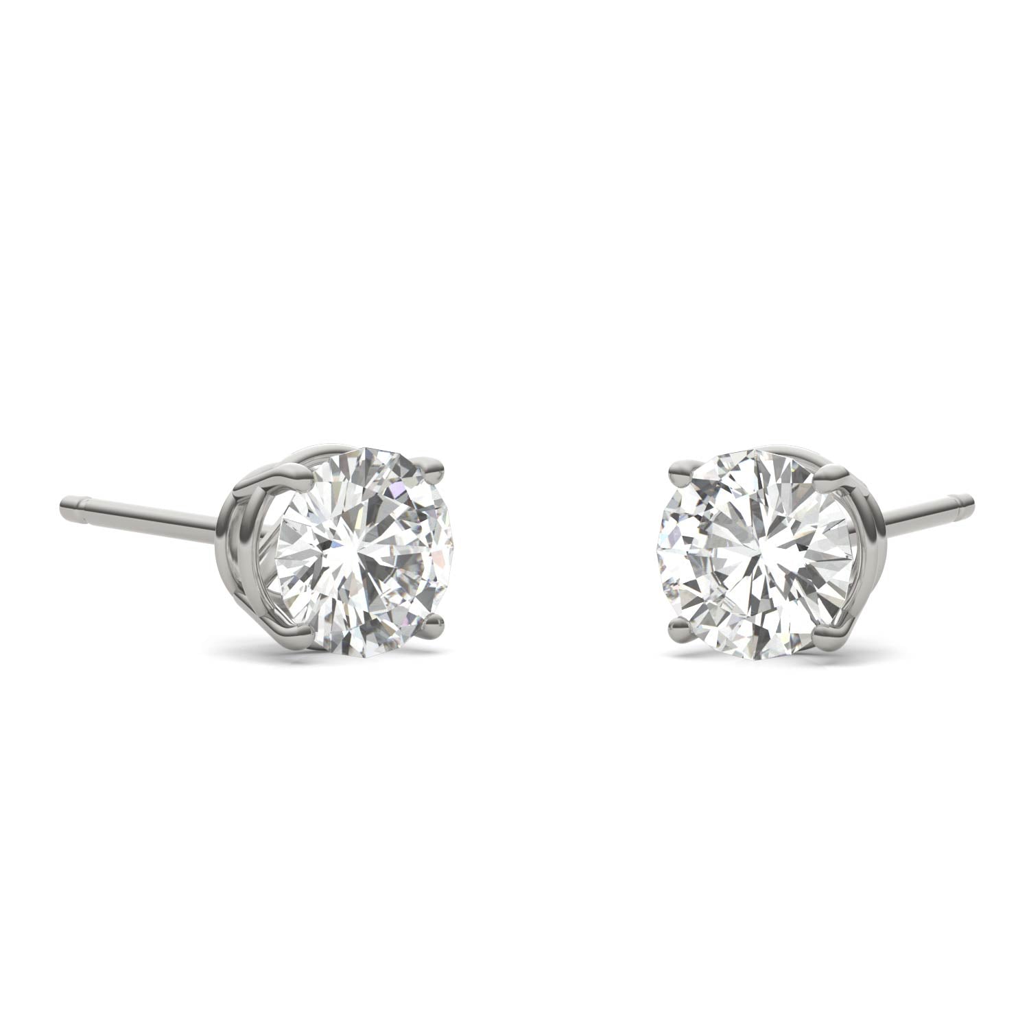 1.20 CTW DEW Round Forever One™ Moissanite Four Prong Stud Earrings