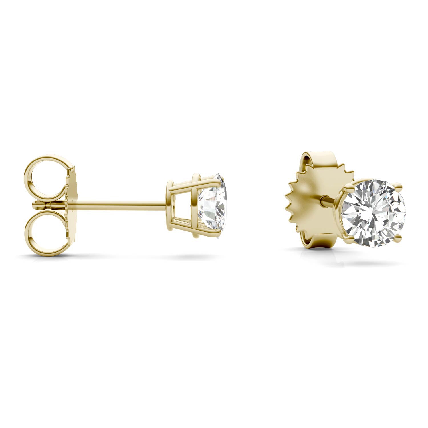 1.20 CTW DEW Round Forever One™ Moissanite Four Prong Stud Earrings