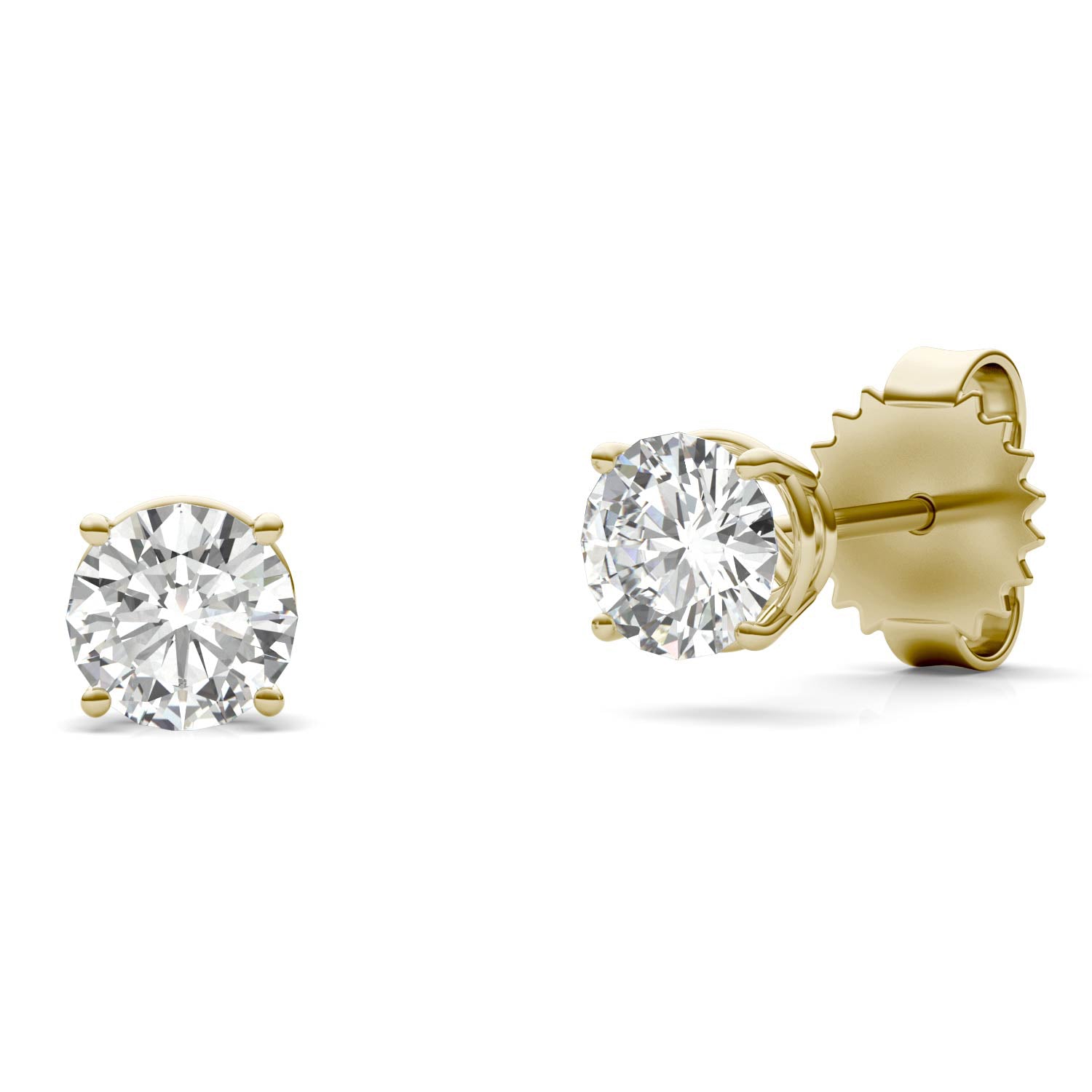 1.20 CTW DEW Round Forever One™ Moissanite Four Prong Stud Earrings
