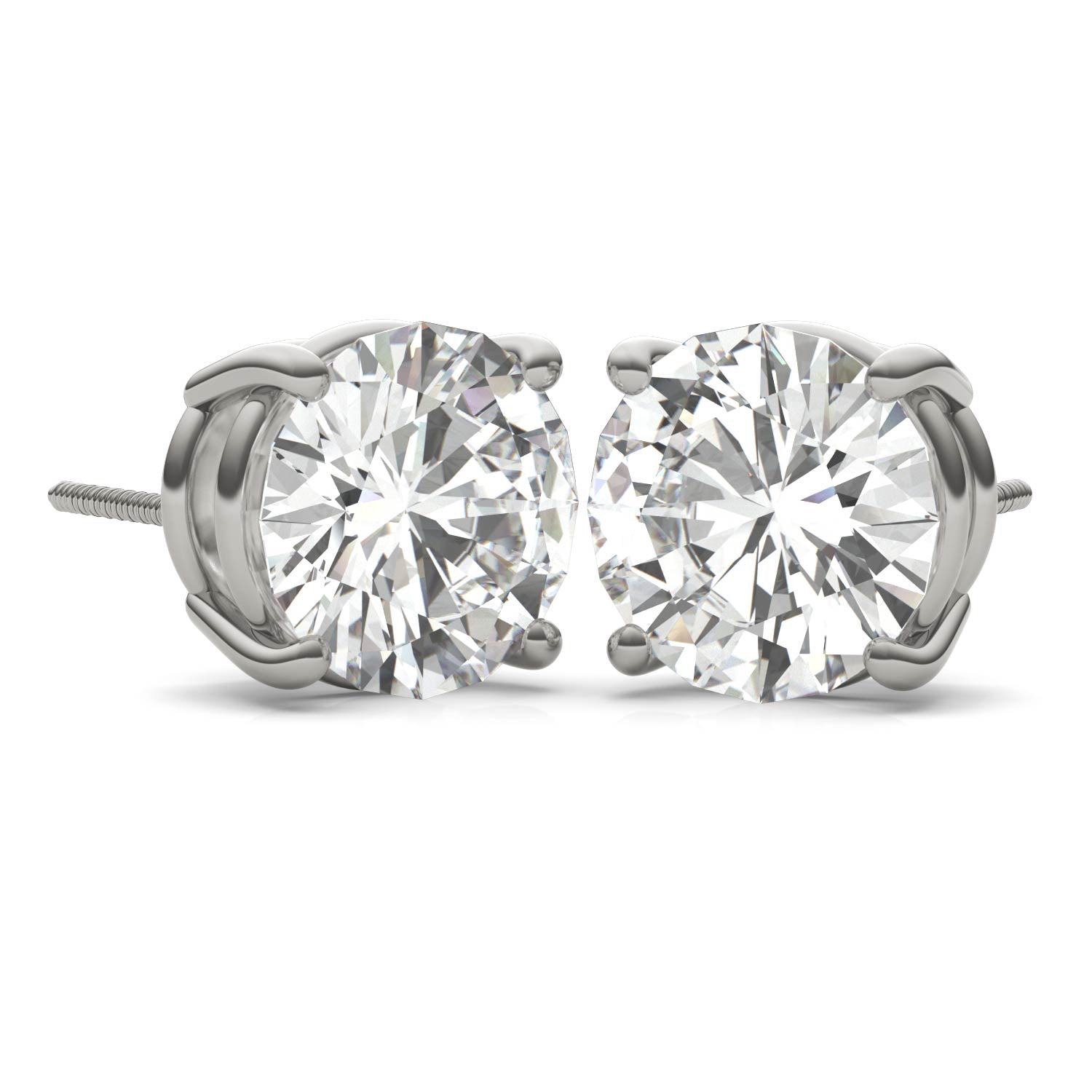 5.40 CTW DEW Round Forever One™ Moissanite Four Prong Stud Earrings