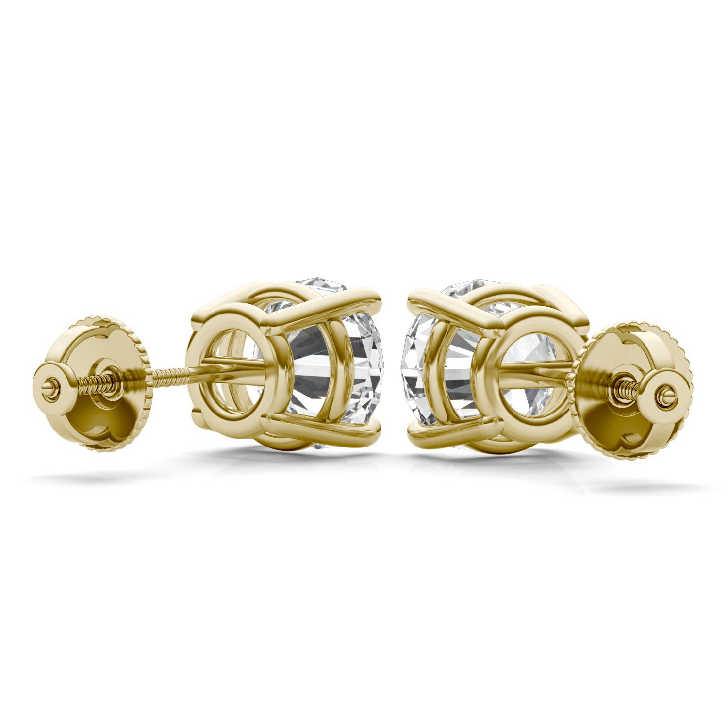 3.80 CTW DEW Round Forever One™ Moissanite Four Prong Stud Earrings