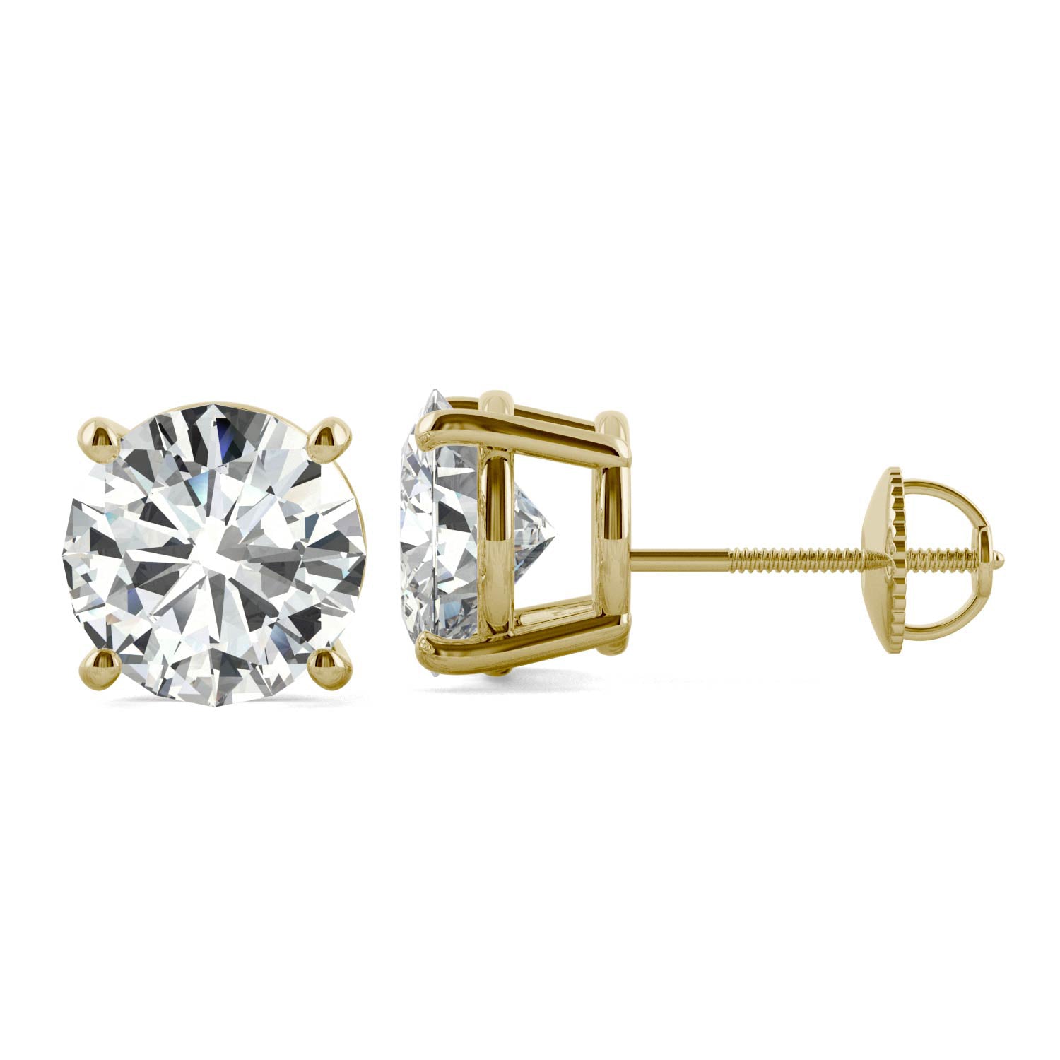 5.40 CTW DEW Round Forever One™ Moissanite Four Prong Stud Earrings