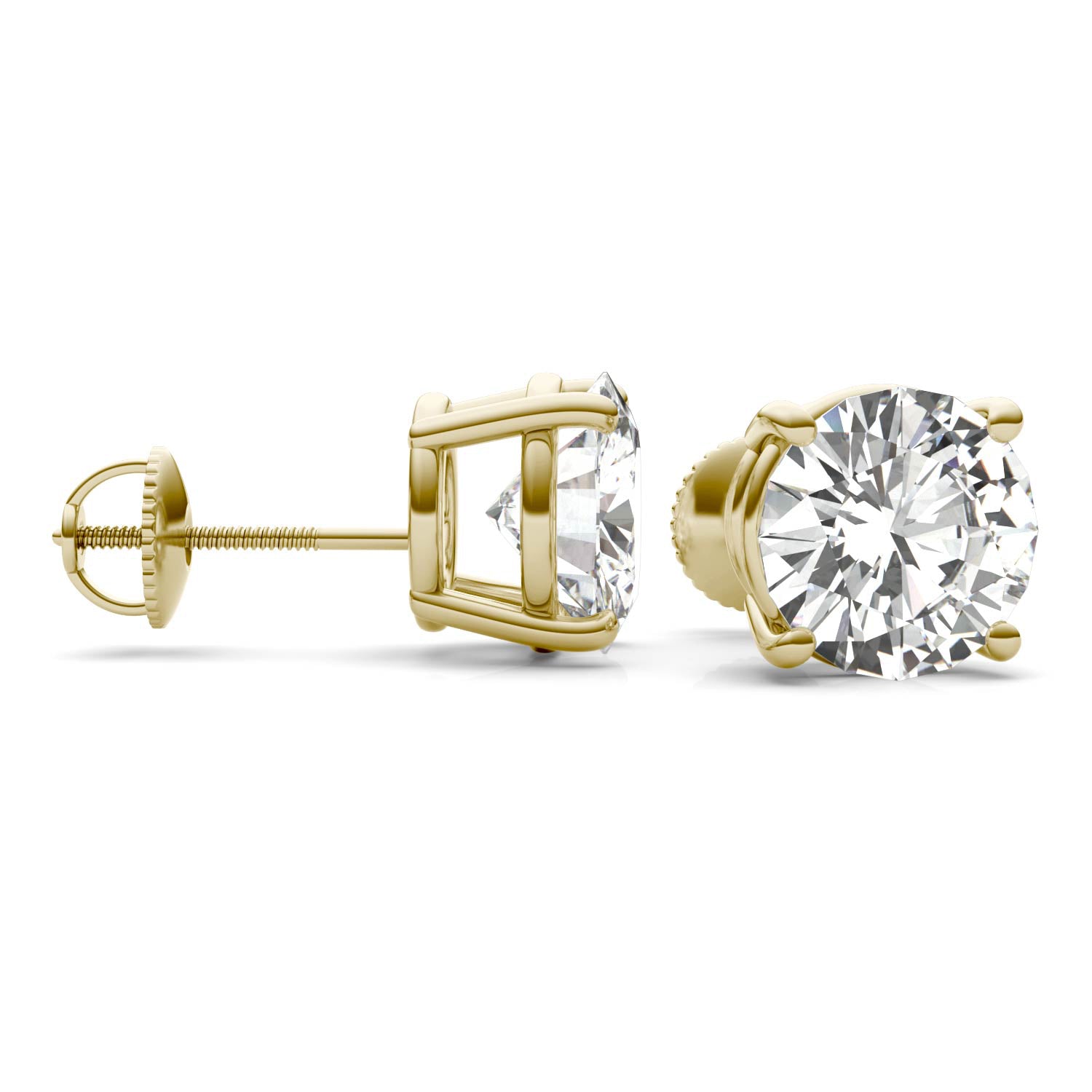 5.40 CTW DEW Round Forever One™ Moissanite Four Prong Stud Earrings