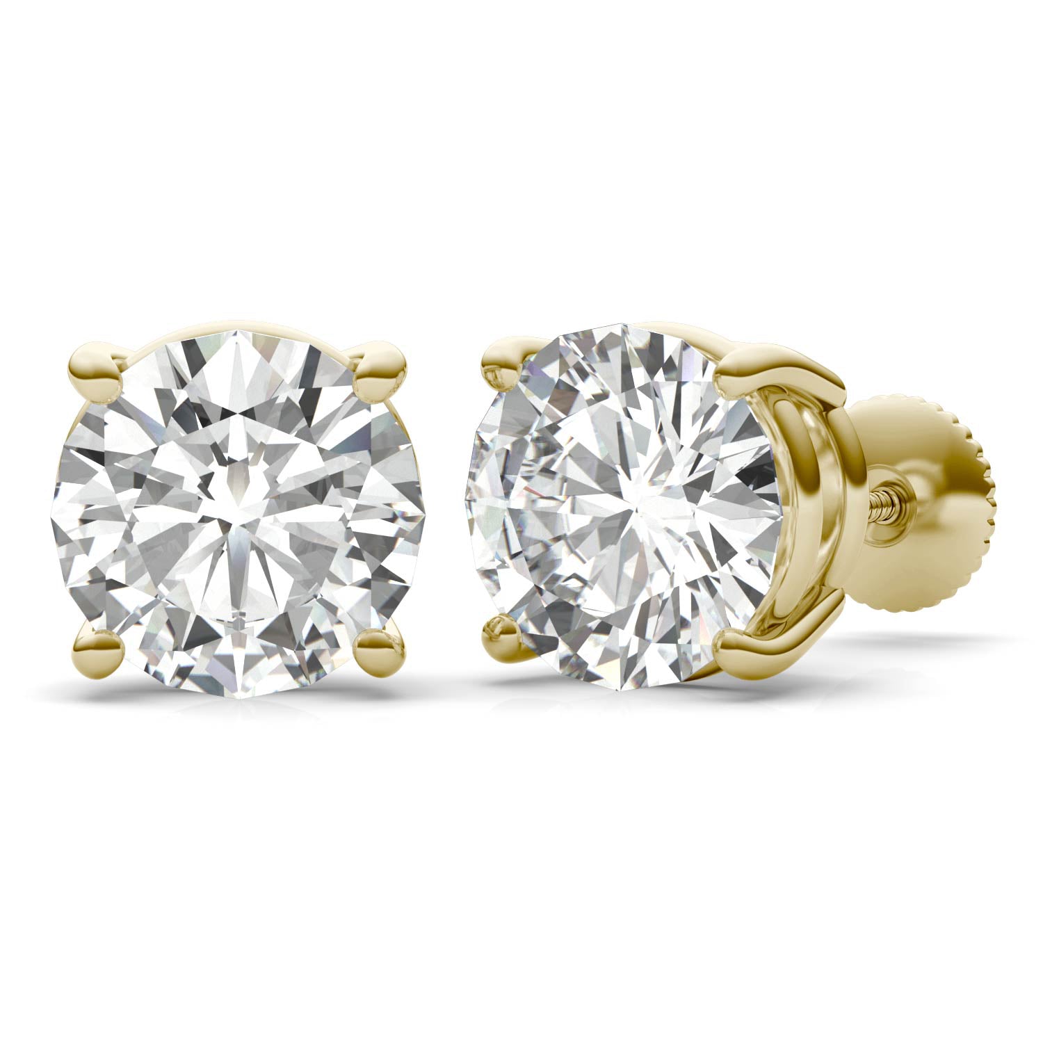 5.40 CTW DEW Round Forever One™ Moissanite Four Prong Stud Earrings