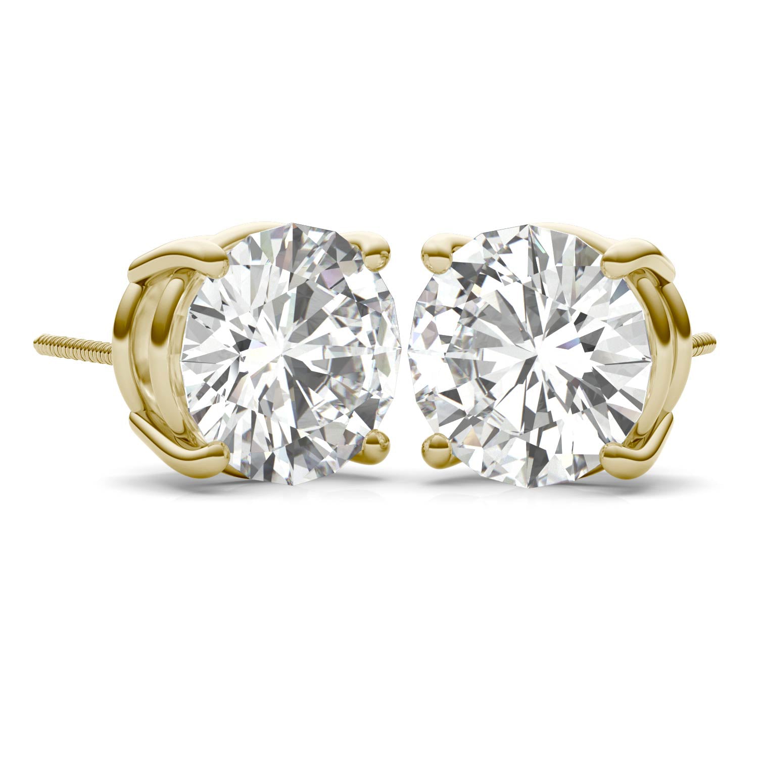 5.40 CTW DEW Round Forever One™ Moissanite Four Prong Stud Earrings