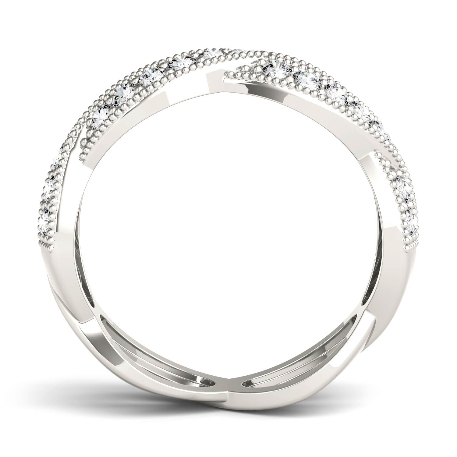 0.53 CTW DEW Round Forever One™ Moissanite Twist Milgrain Ring