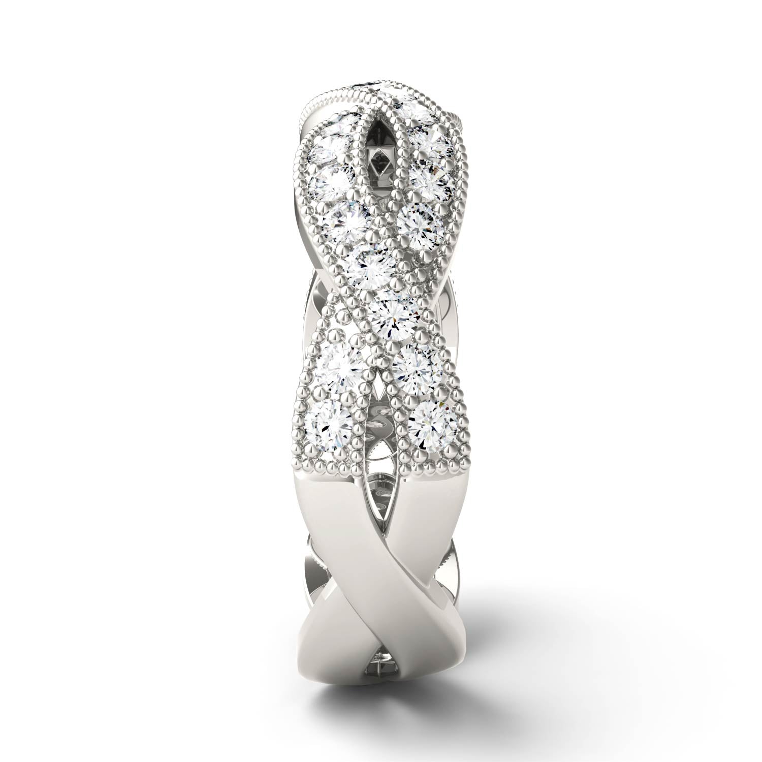 0.53 CTW DEW Round Forever One™ Moissanite Twist Milgrain Ring