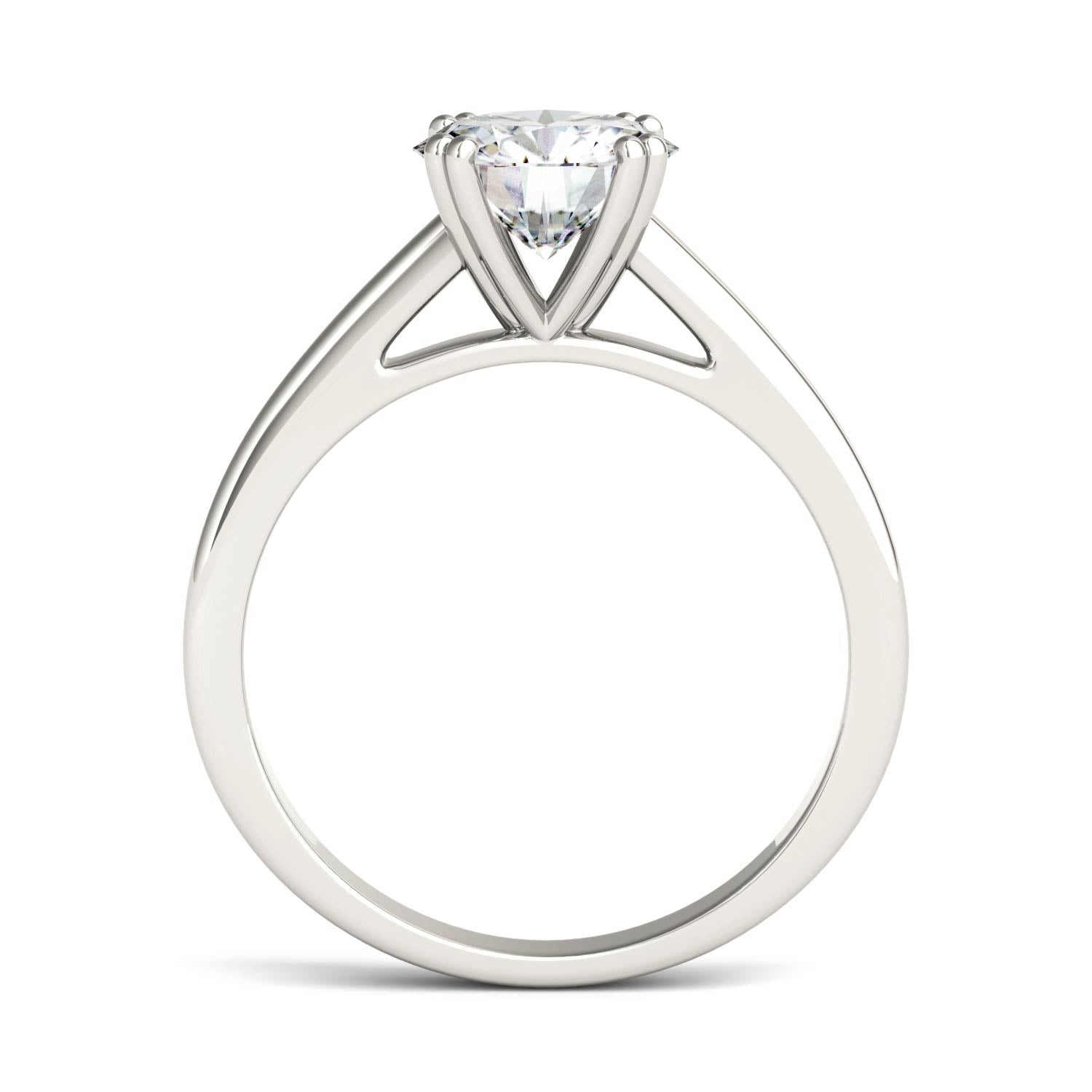 1.50 CTW DEW Round Forever One™ Moissanite Double Prong Solitaire Engagement Ring