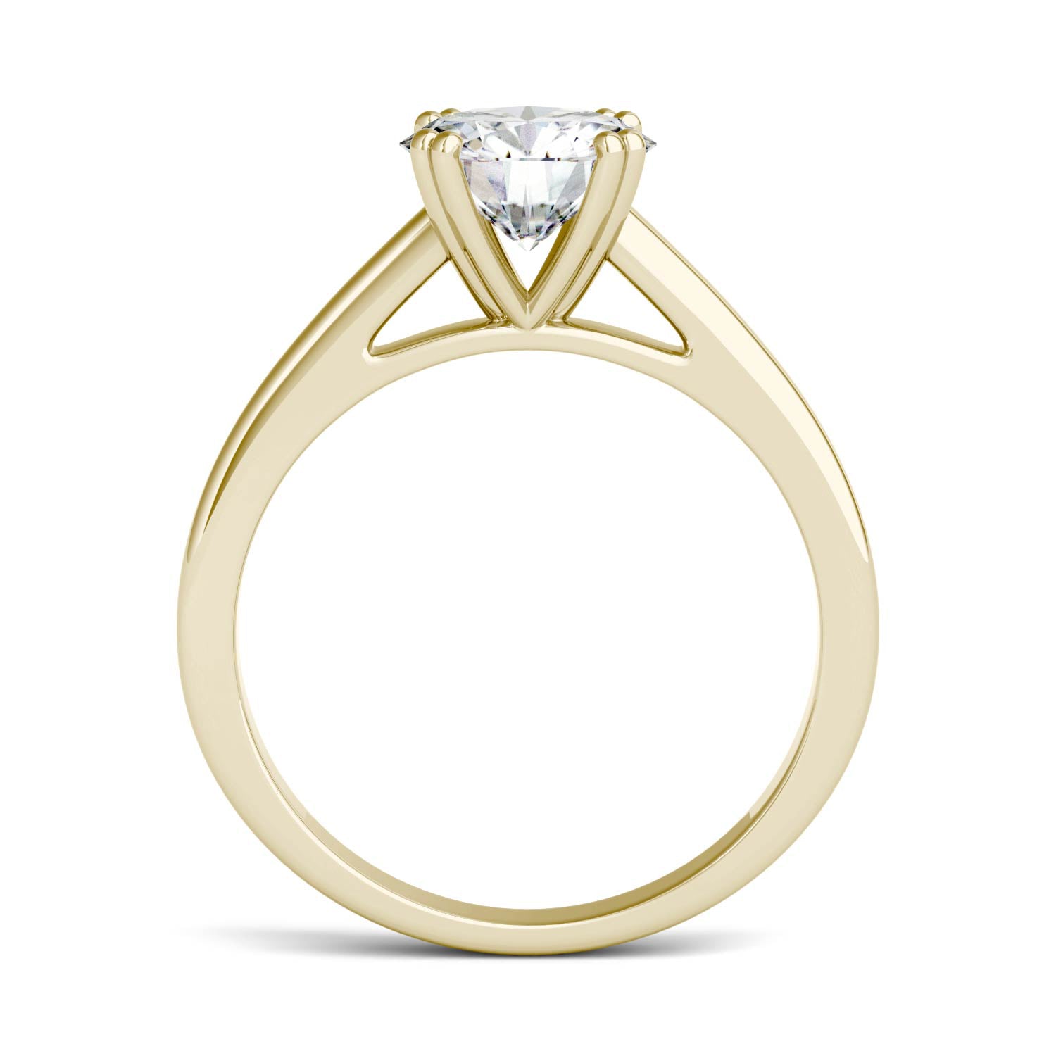 1.50 CTW DEW Round Forever One™ Moissanite Double Prong Solitaire Engagement Ring