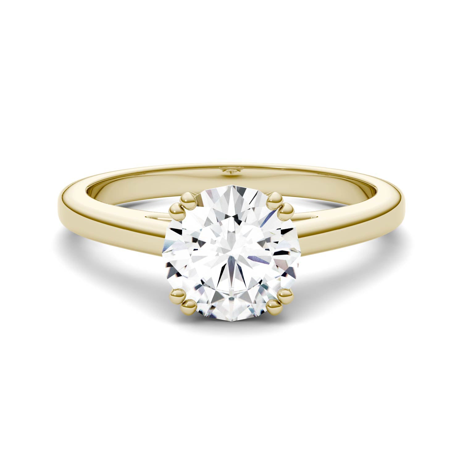 1.50 CTW DEW Round Forever One™ Moissanite Double Prong Solitaire Engagement Ring