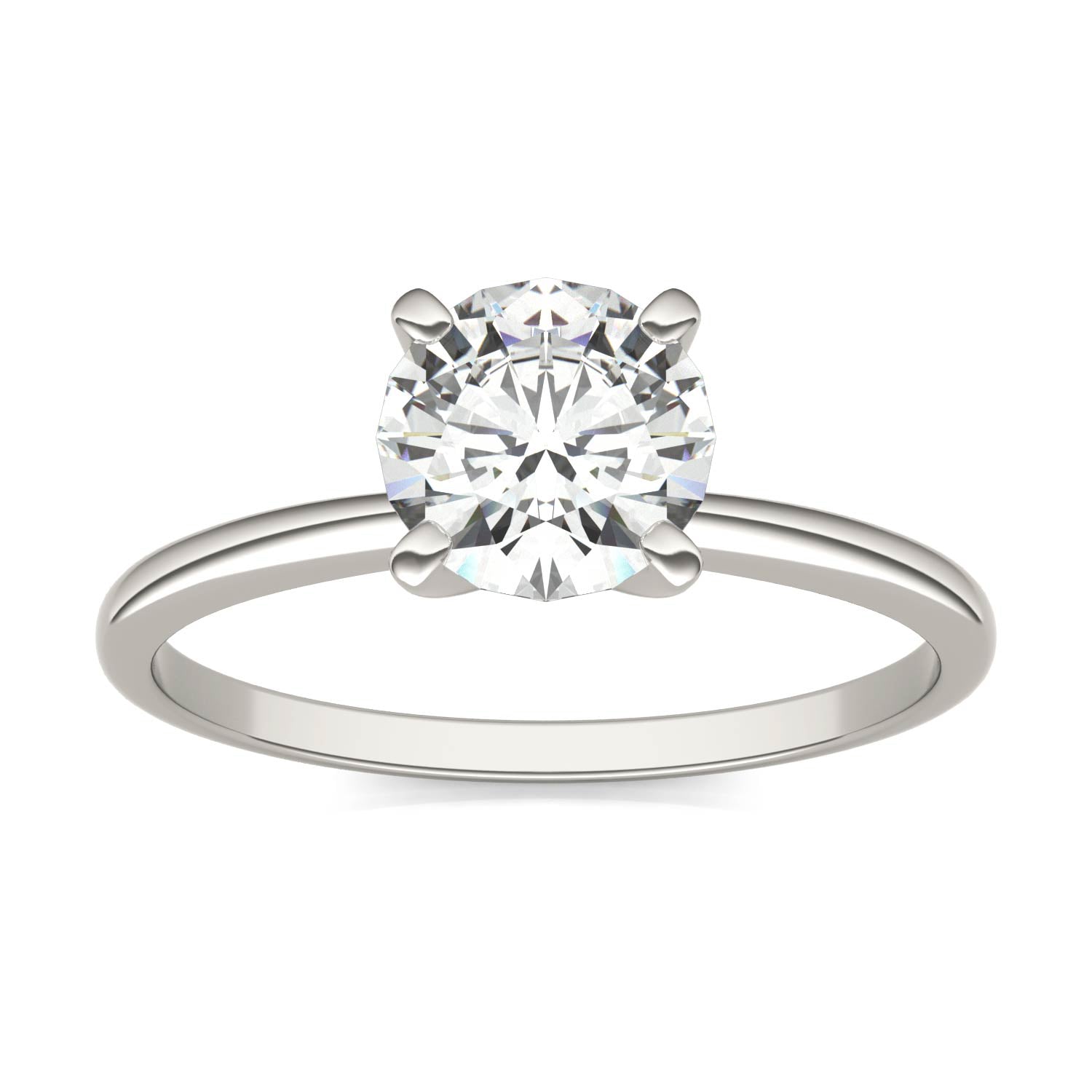 1.00 CTW DEW Round Forever One™ Moissanite Solitaire Engagement Ring