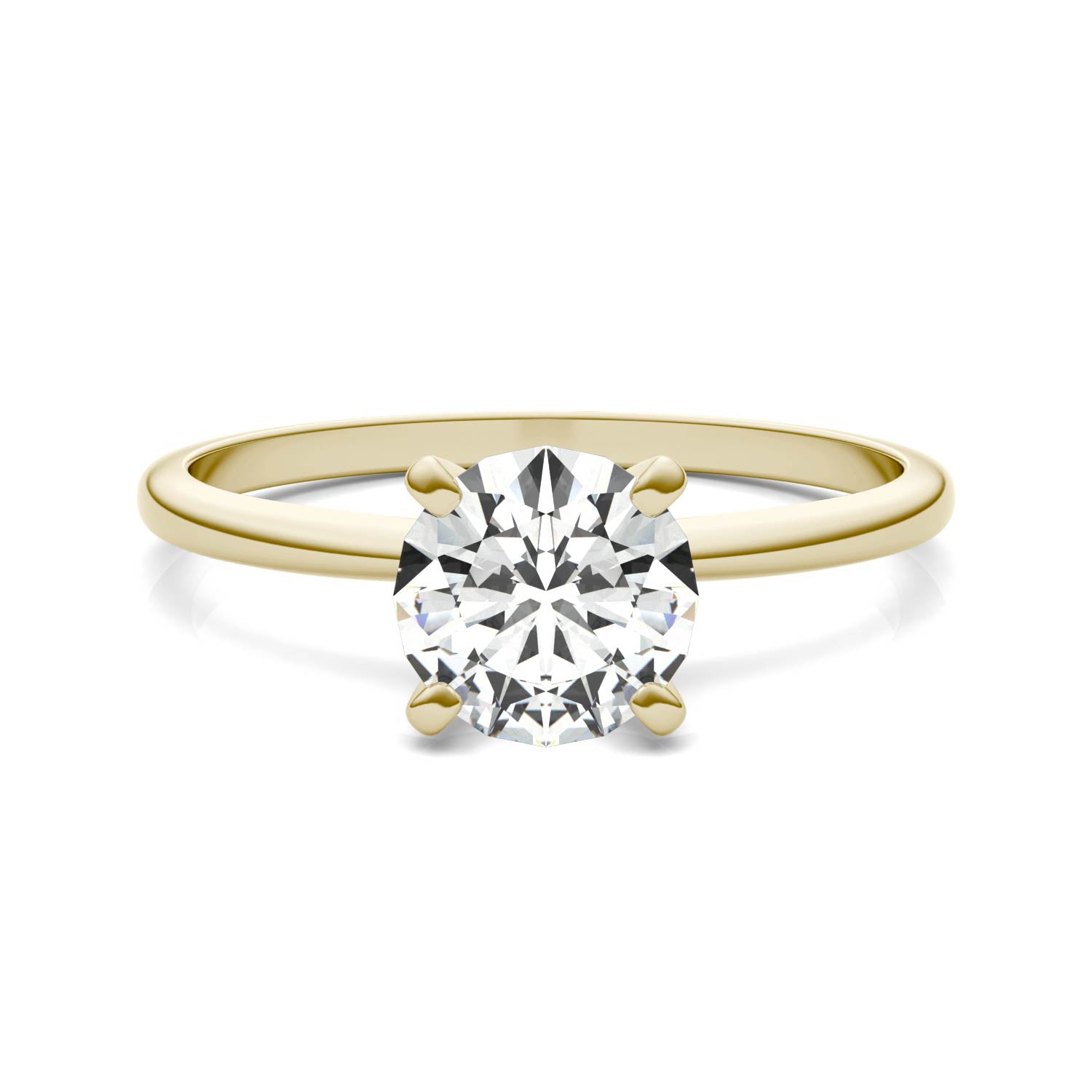 1.00 CTW DEW Round Forever One™ Moissanite Solitaire Engagement Ring