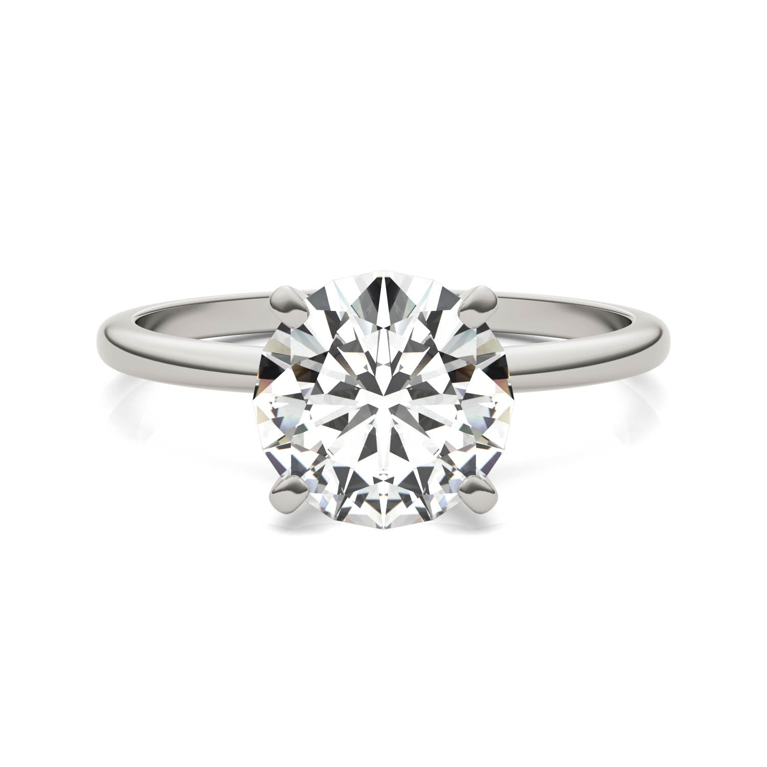 2.73 CTW DEW Round Forever One™ Moissanite Solitaire Engagement Ring