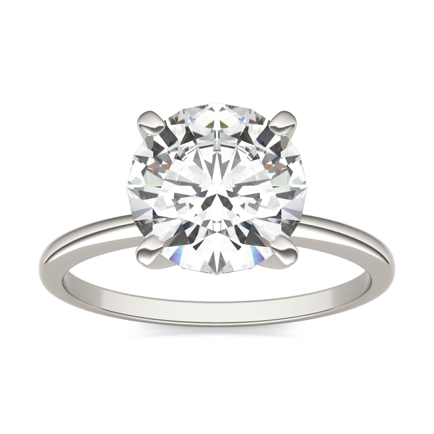 2.70 CTW DEW Round Forever One™ Moissanite Solitaire Engagement Ring