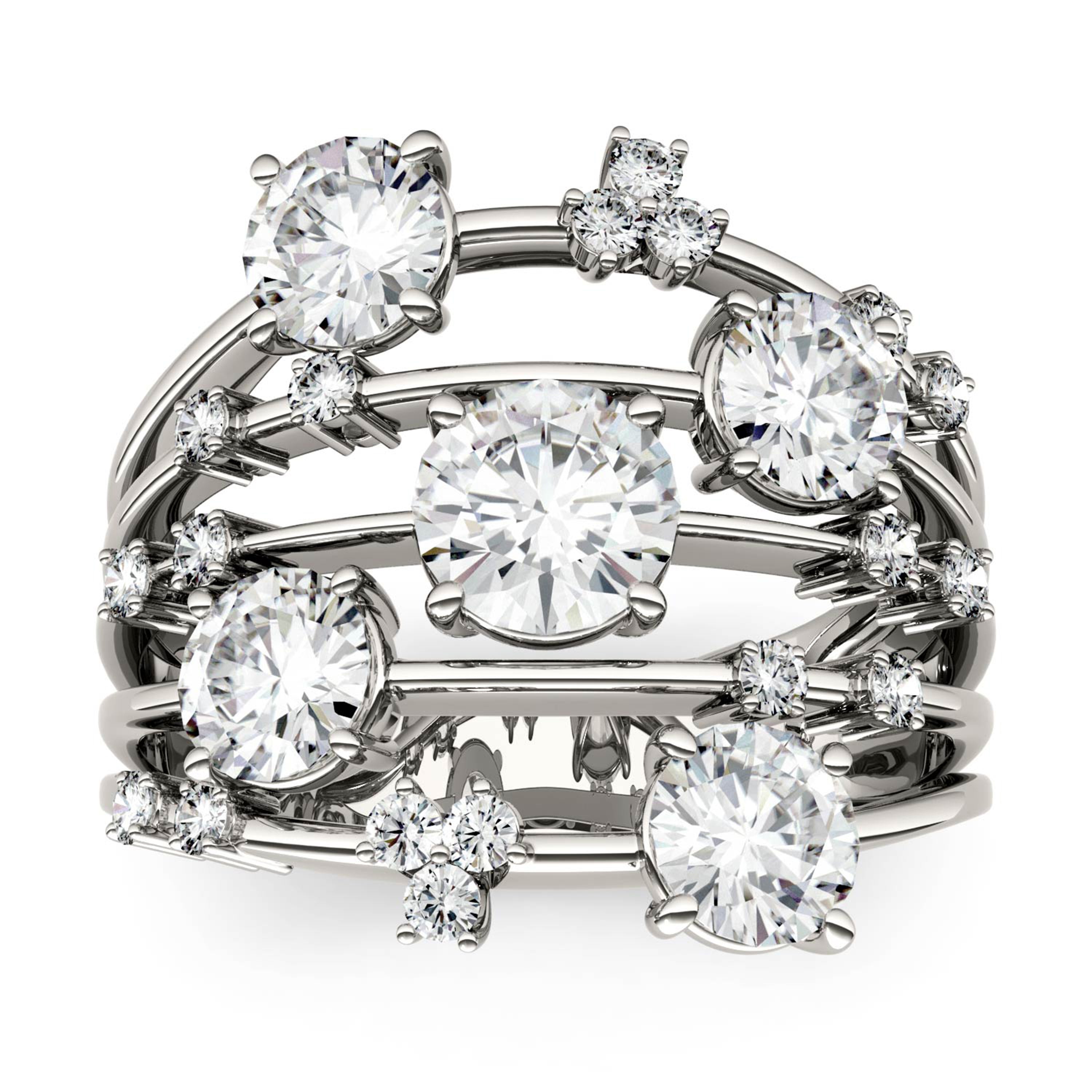 3.15 CTW DEW Round Forever Bright™ Moissanite Ring