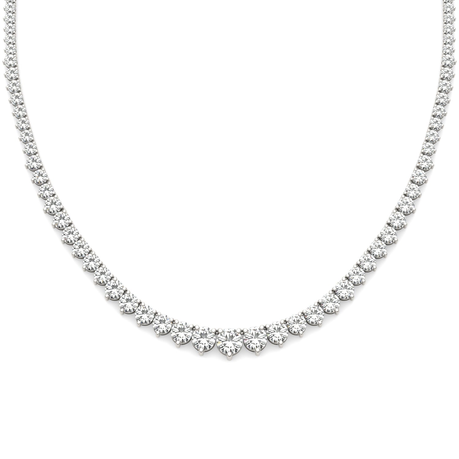 10.65 CTW DEW Round Forever One™ Moissanite Graduated Riviera Tennis Necklace