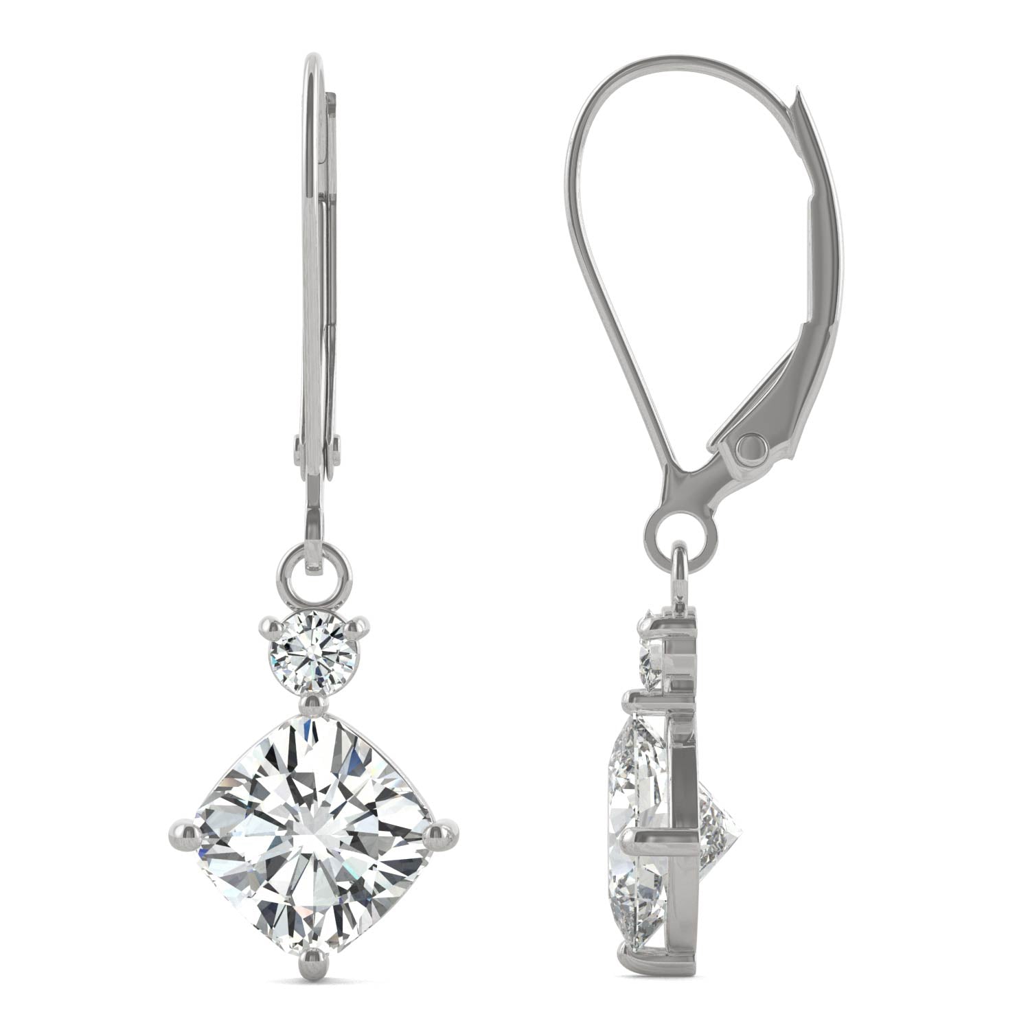 2.32 CTW DEW Cushion Forever Bright™ Moissanite Earrings