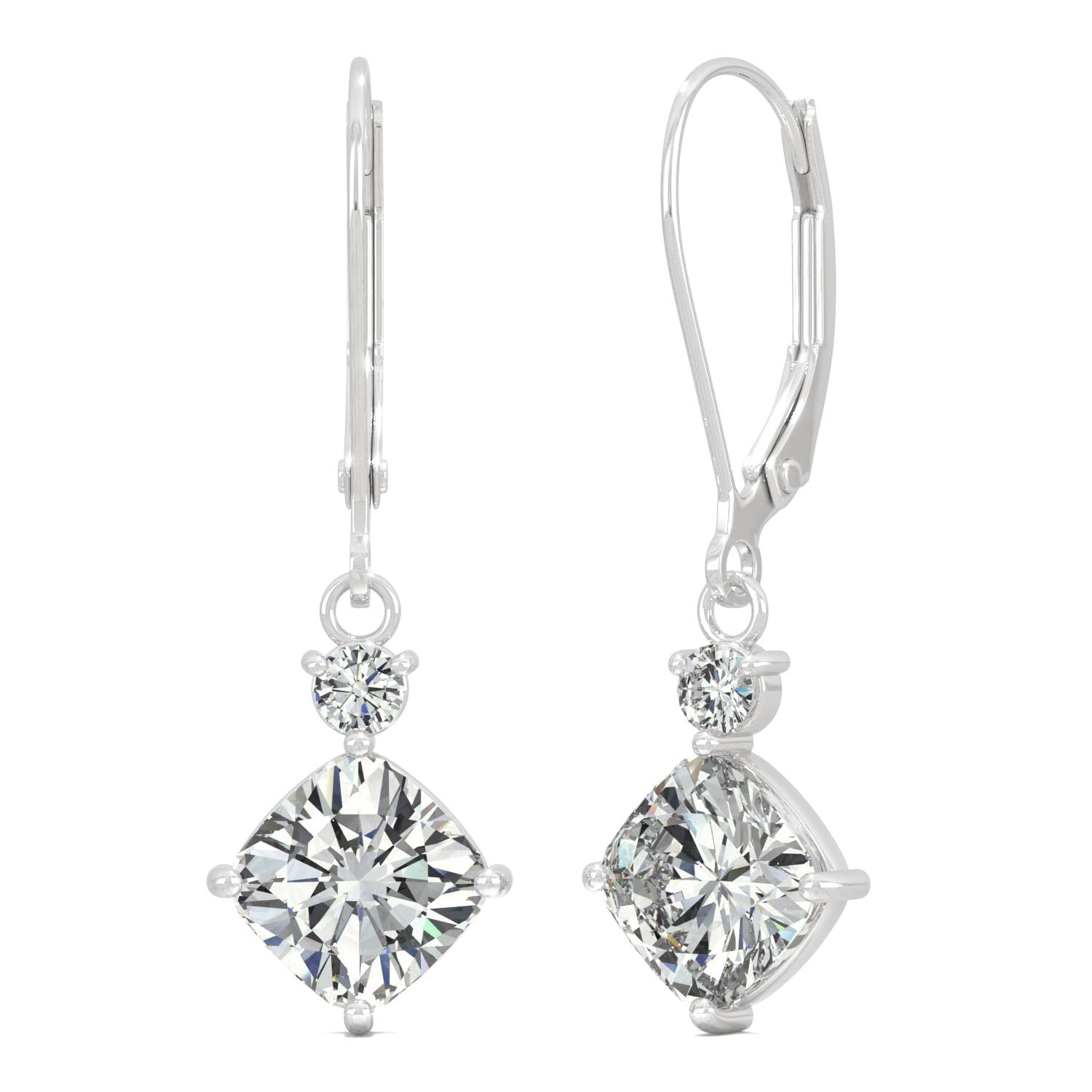 2.32 CTW DEW Cushion Forever Bright™ Moissanite Earrings