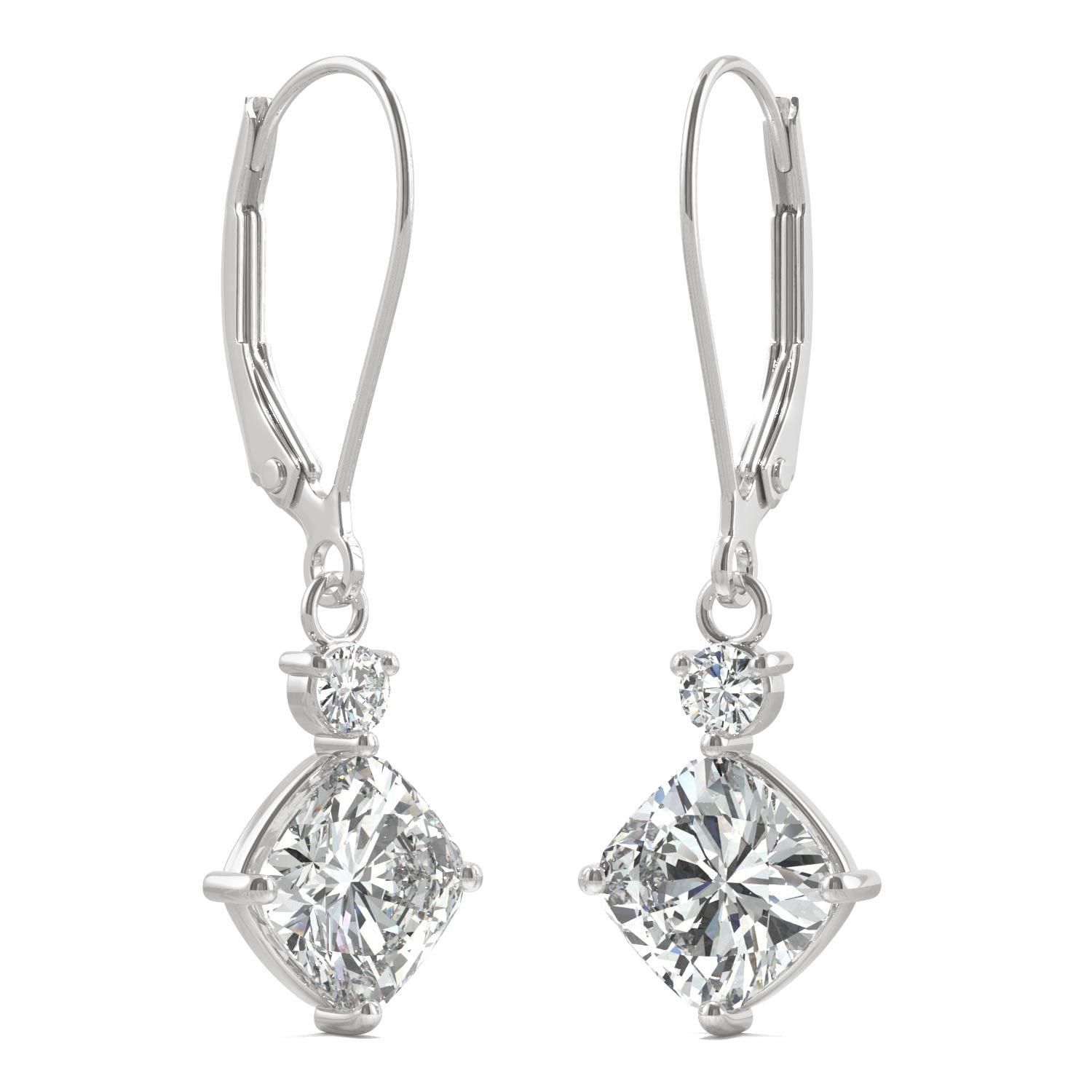 2.32 CTW DEW Cushion Forever Bright™ Moissanite Earrings
