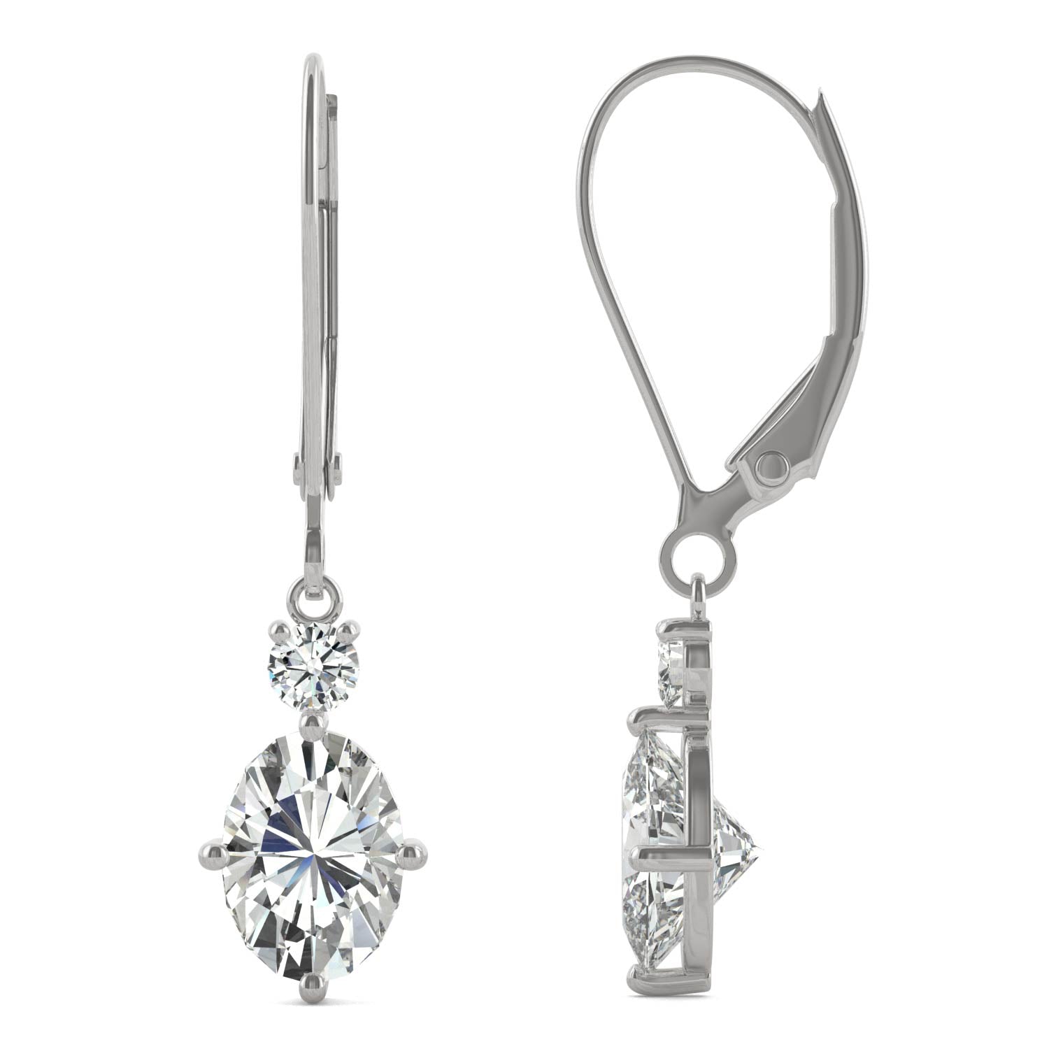 1.92 CTW DEW Oval Forever Bright™ Moissanite Earrings