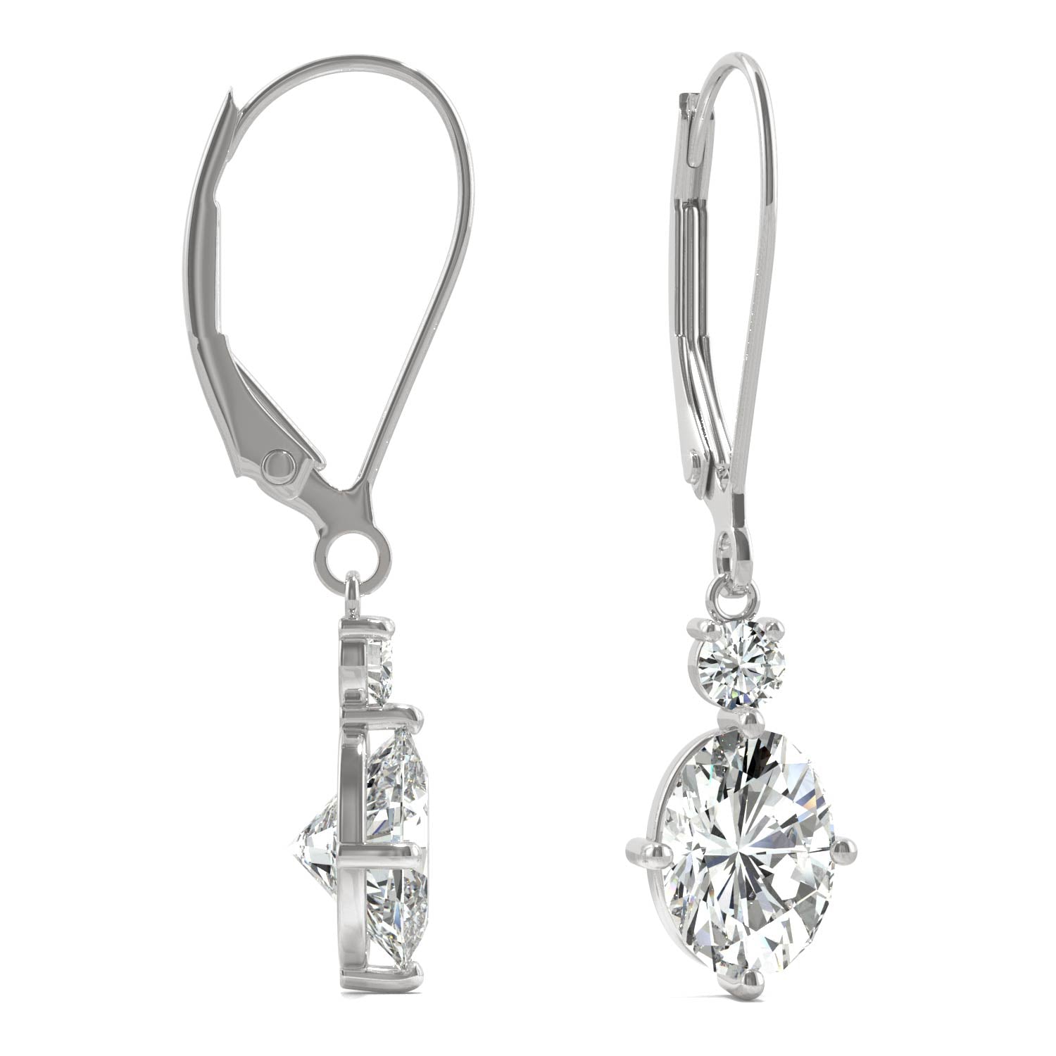 1.92 CTW DEW Oval Forever Bright™ Moissanite Earrings