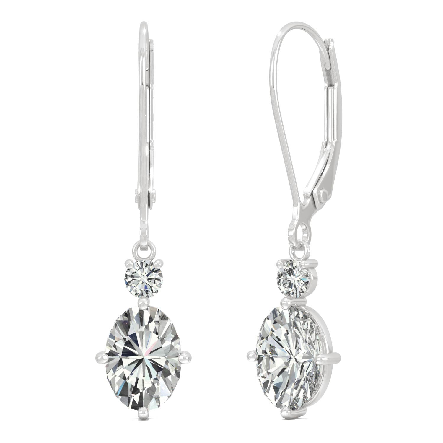 1.92 CTW DEW Oval Forever Bright™ Moissanite Earrings