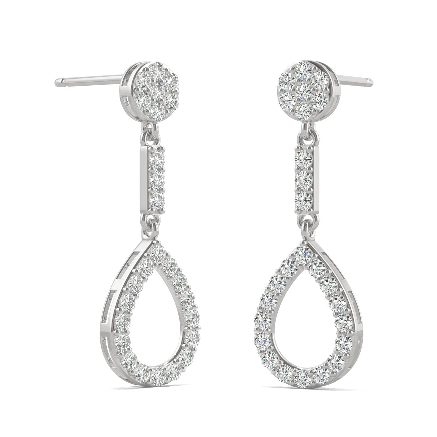 0.52 CTW DEW Round Forever Bright™ Moissanite Tear Drop Earrings