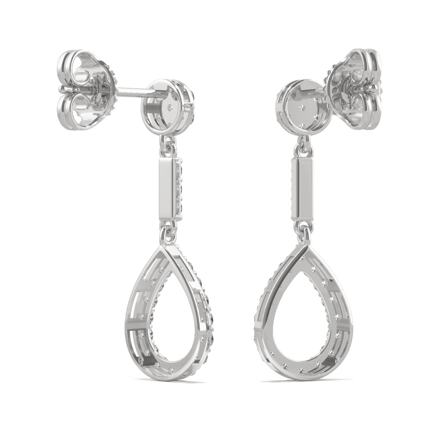 0.52 CTW DEW Round Forever Bright™ Moissanite Tear Drop Earrings