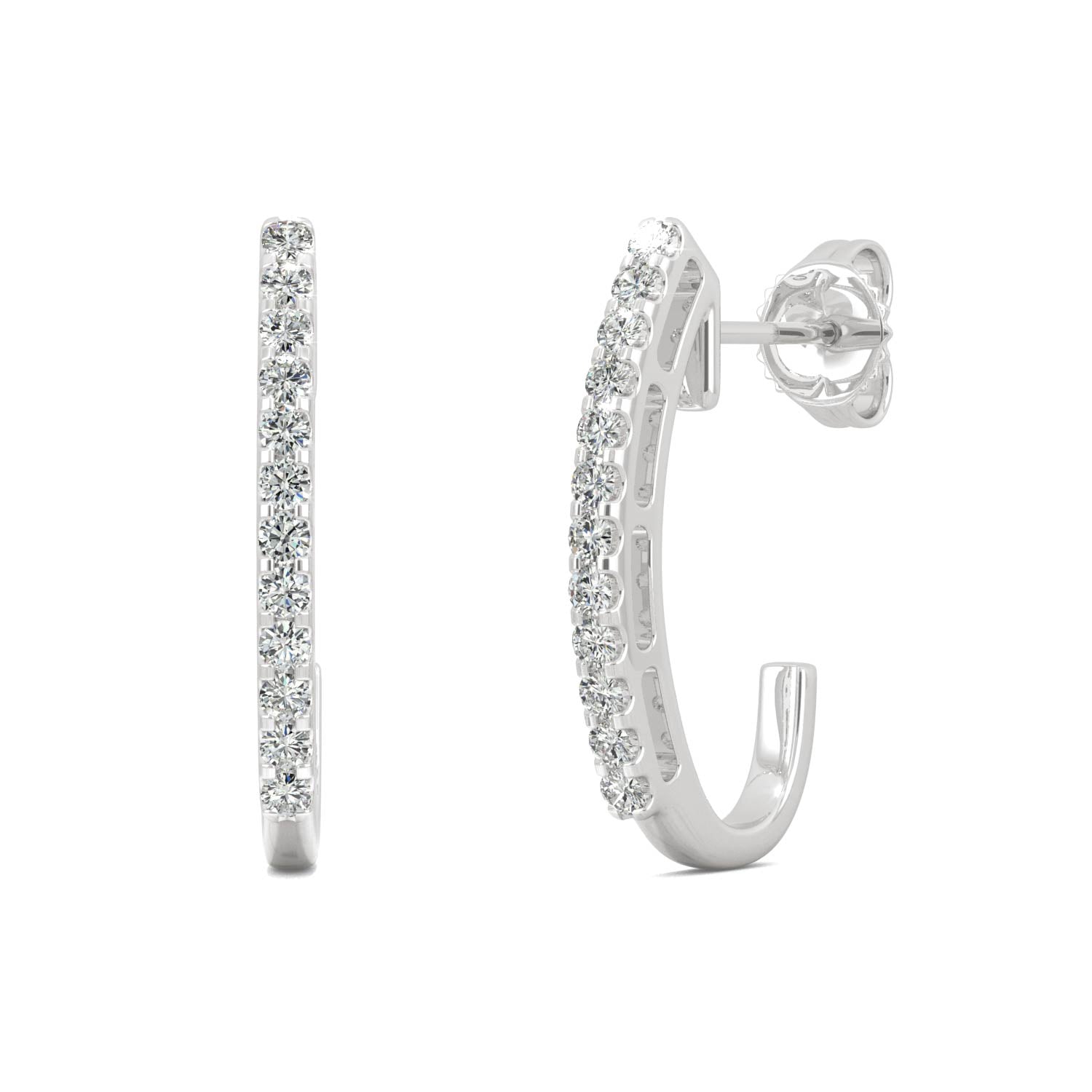 0.24 CTW DEW Round Forever Bright™ Moissanite J-hoop Earrings