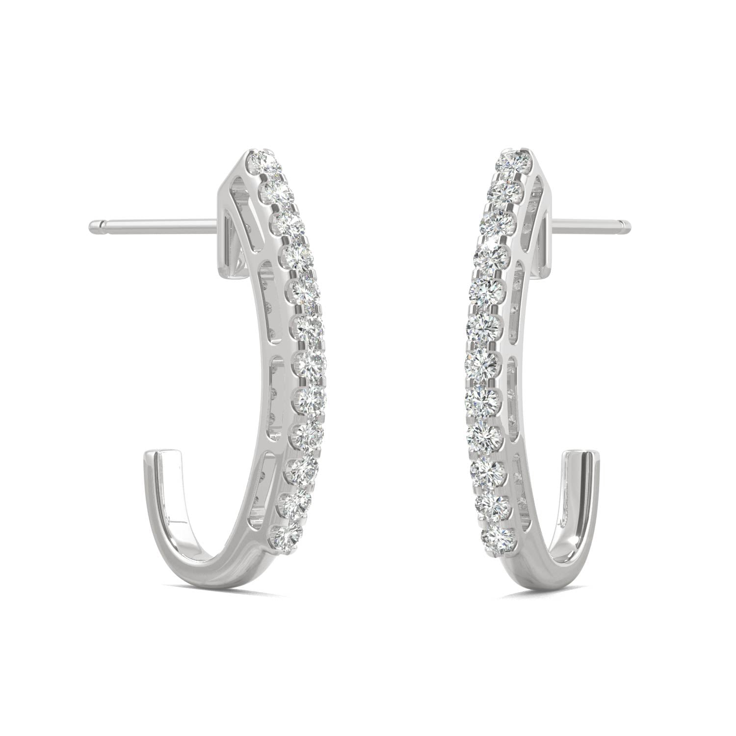 0.24 CTW DEW Round Forever Bright™ Moissanite J-hoop Earrings