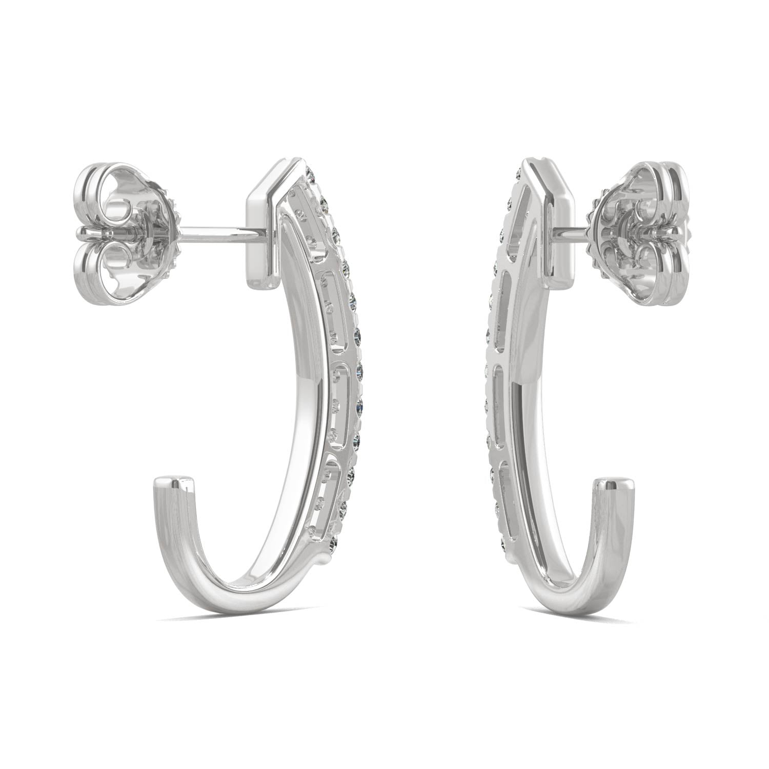 0.24 CTW DEW Round Forever Bright™ Moissanite J-hoop Earrings