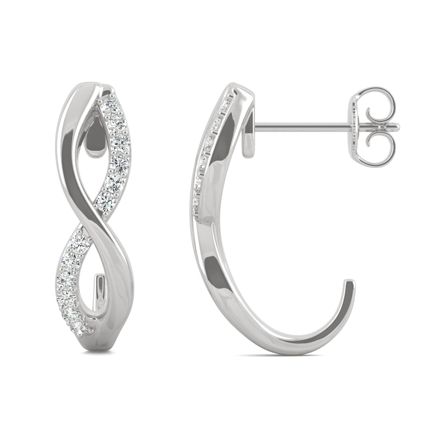 0.16 CTW DEW Round Forever Bright™ Moissanite Jhoop Infinity Earrings