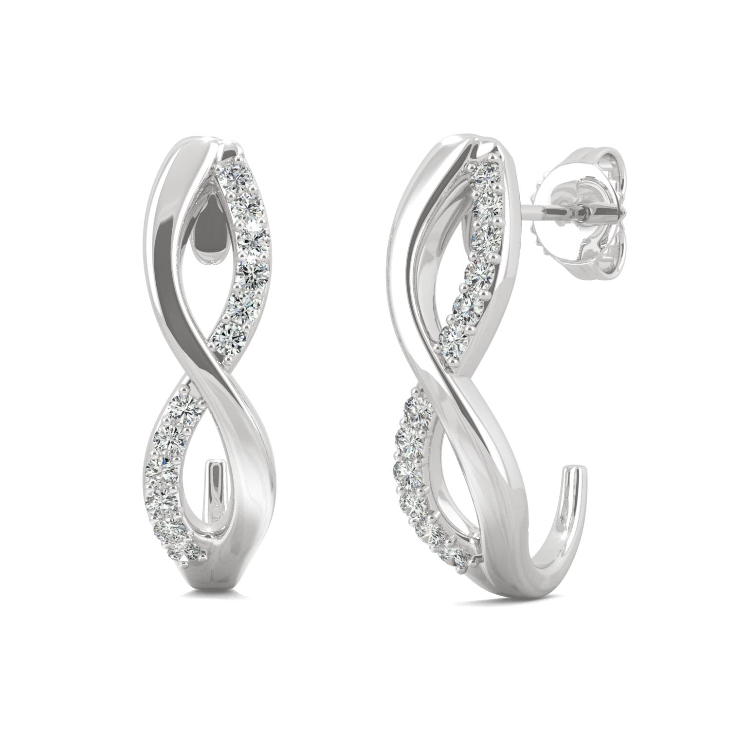 0.16 CTW DEW Round Forever Bright™ Moissanite Jhoop Infinity Earrings