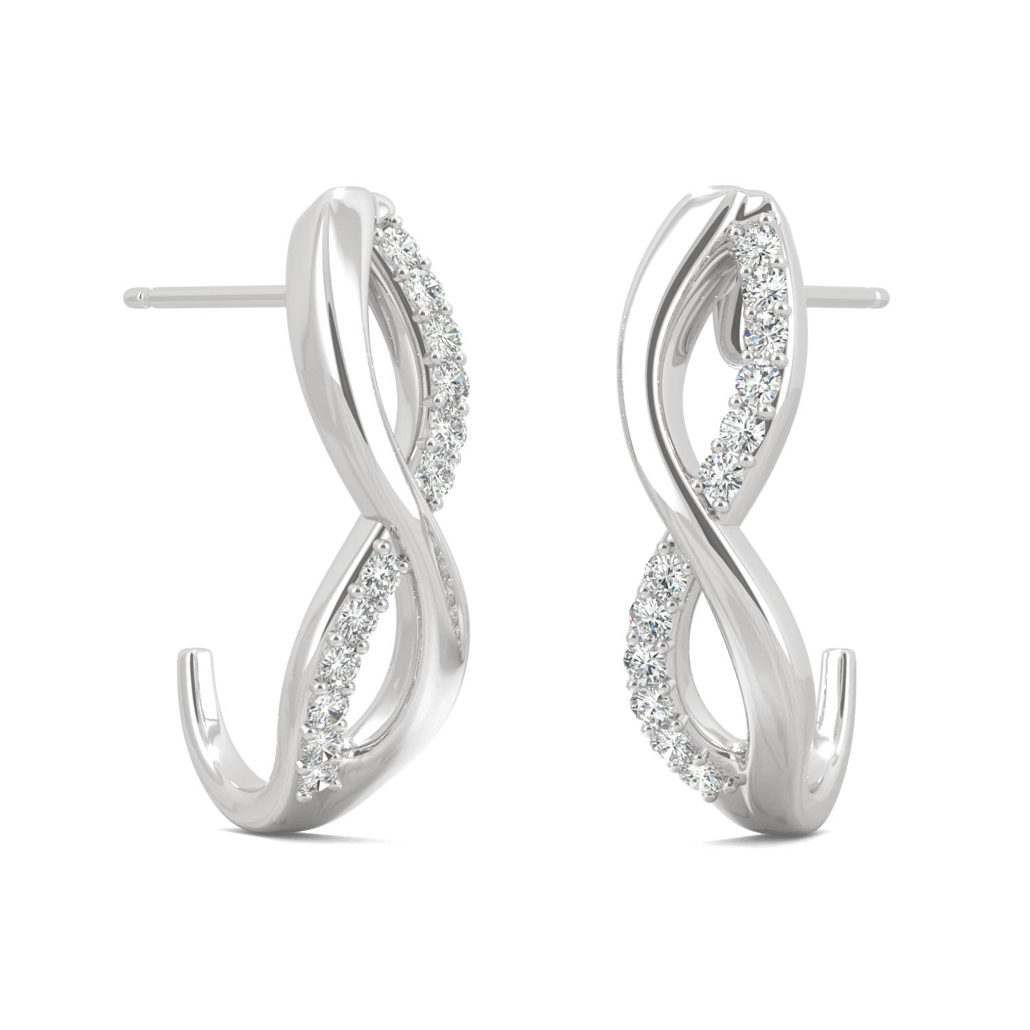 0.16 CTW DEW Round Forever Bright™ Moissanite Jhoop Infinity Earrings