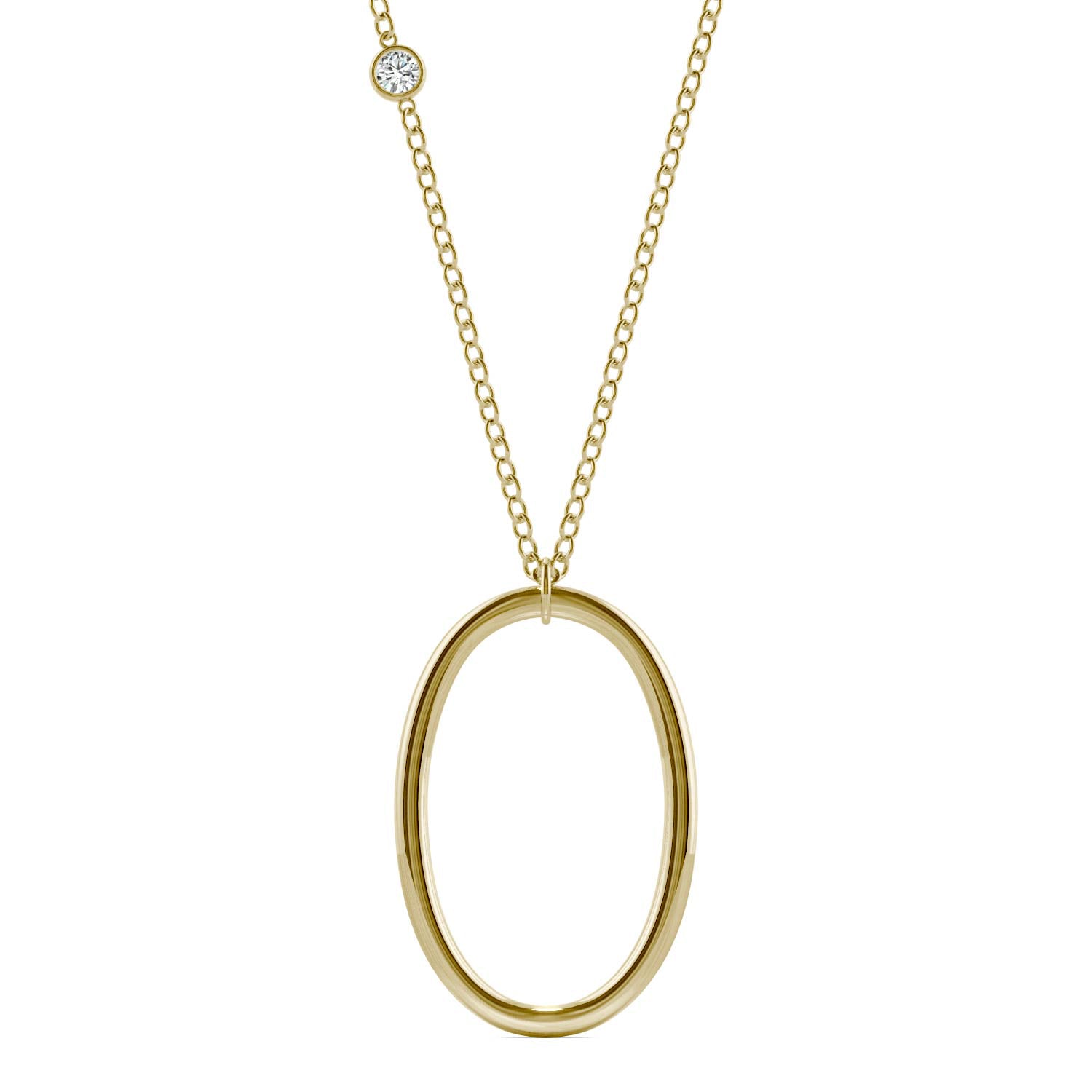 Round Forever One™ Moissanite Ouro Collection Open Oval Necklace