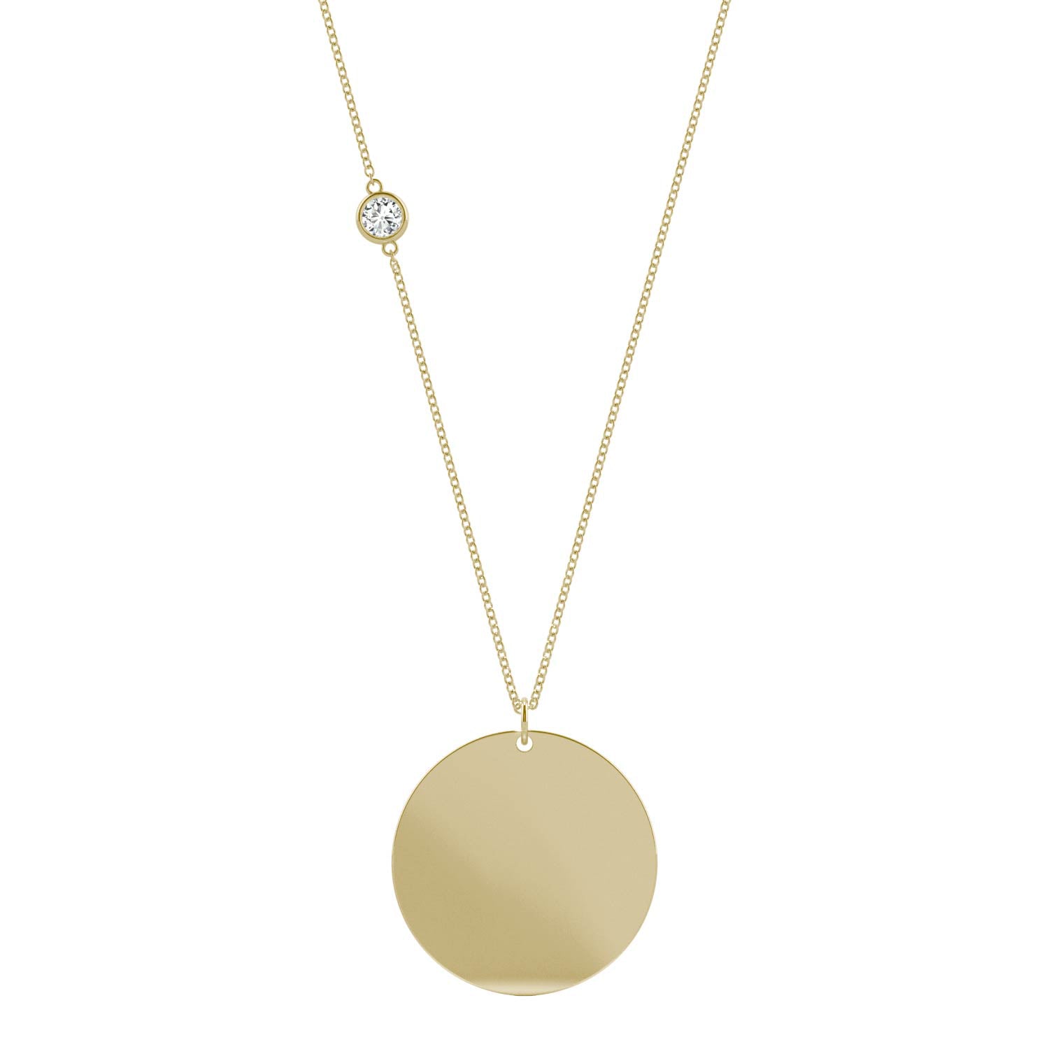 Round Forever One™ Moissanite Ouro Collection Large Disc Necklace