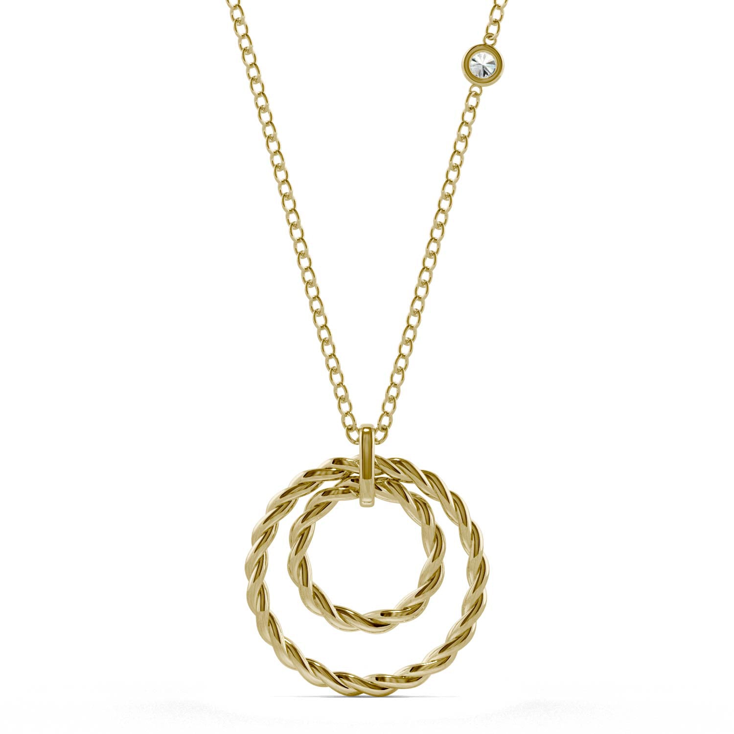 Round Forever One™ Moissanite Ouro Collection Double Rope Circle Necklace
